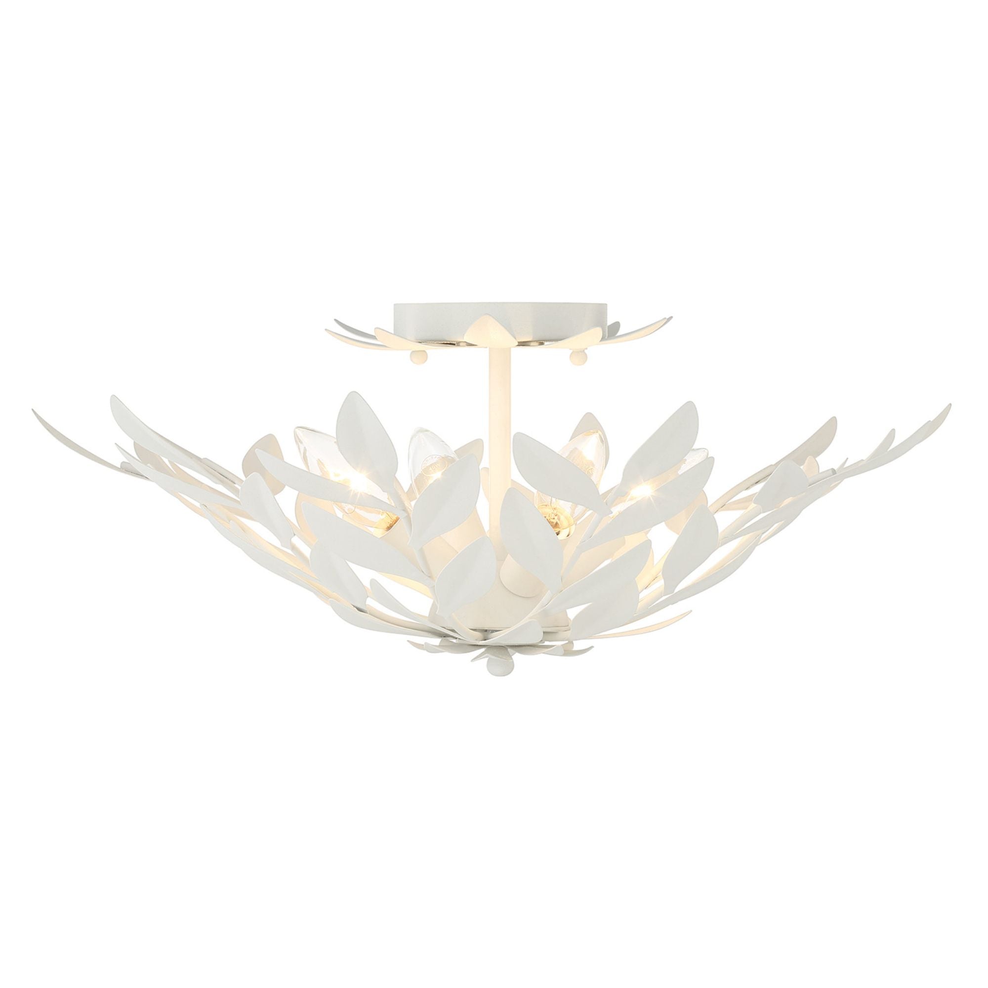 Broche 4 Light Matte White Semi Flush Mount 20.75"W x 8.25"H x 20.75"D