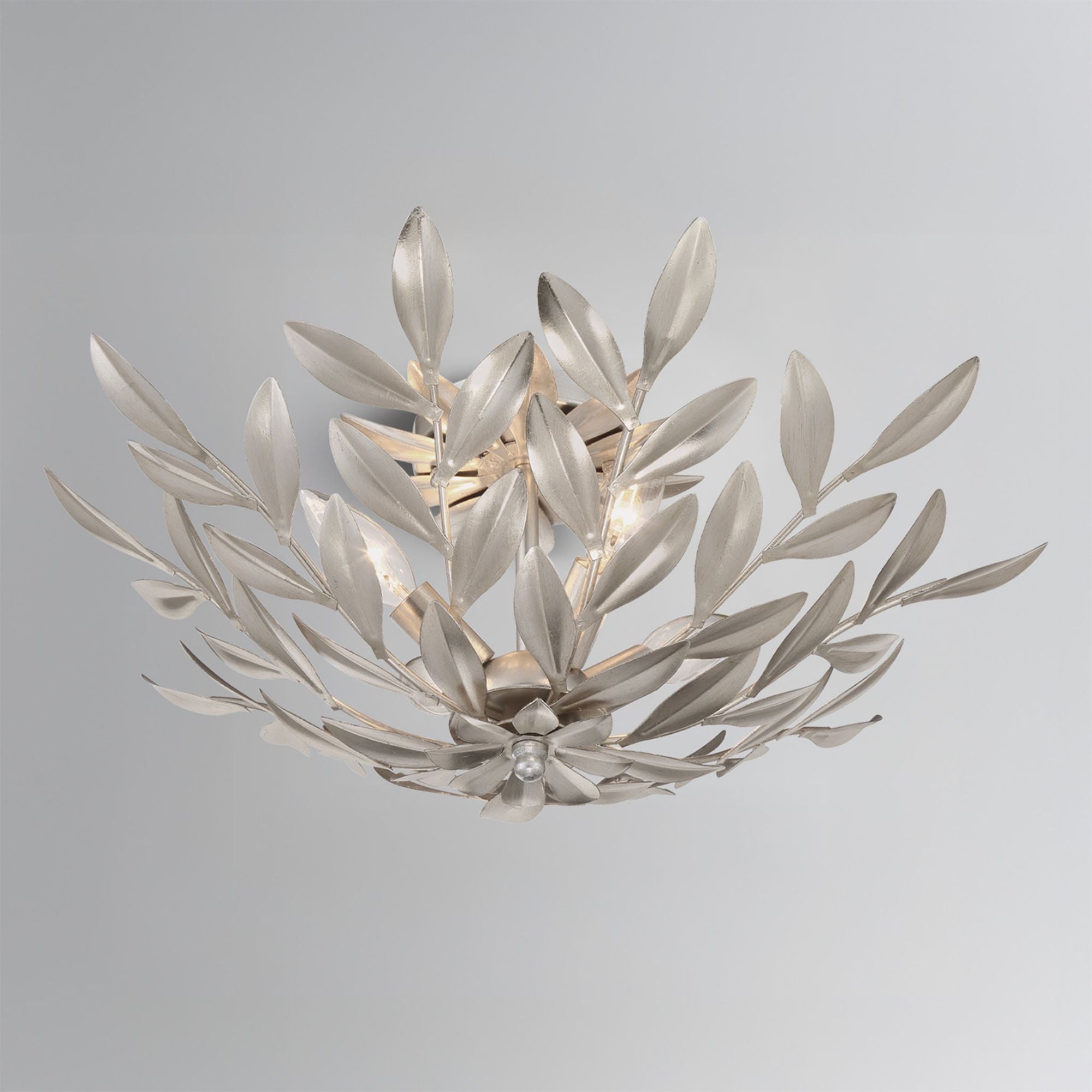 Broche 4 Light Antique Silver Semi Flush Mount 20.75"W x 8.25"H x 20.75"D