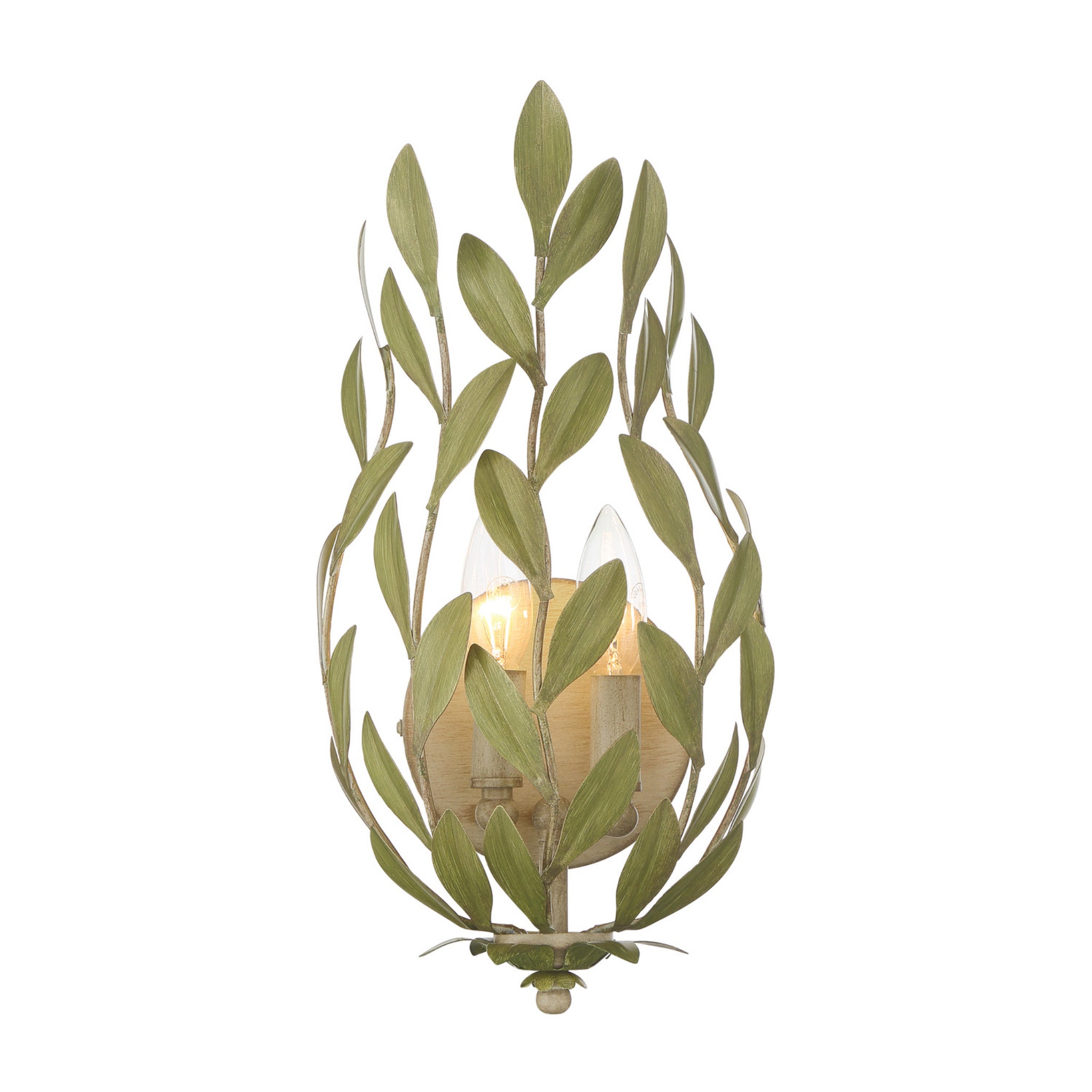 Broche 8.25'' Champagne Green Tea Sconce Green 8.25"W x 16"H x 5.5"D