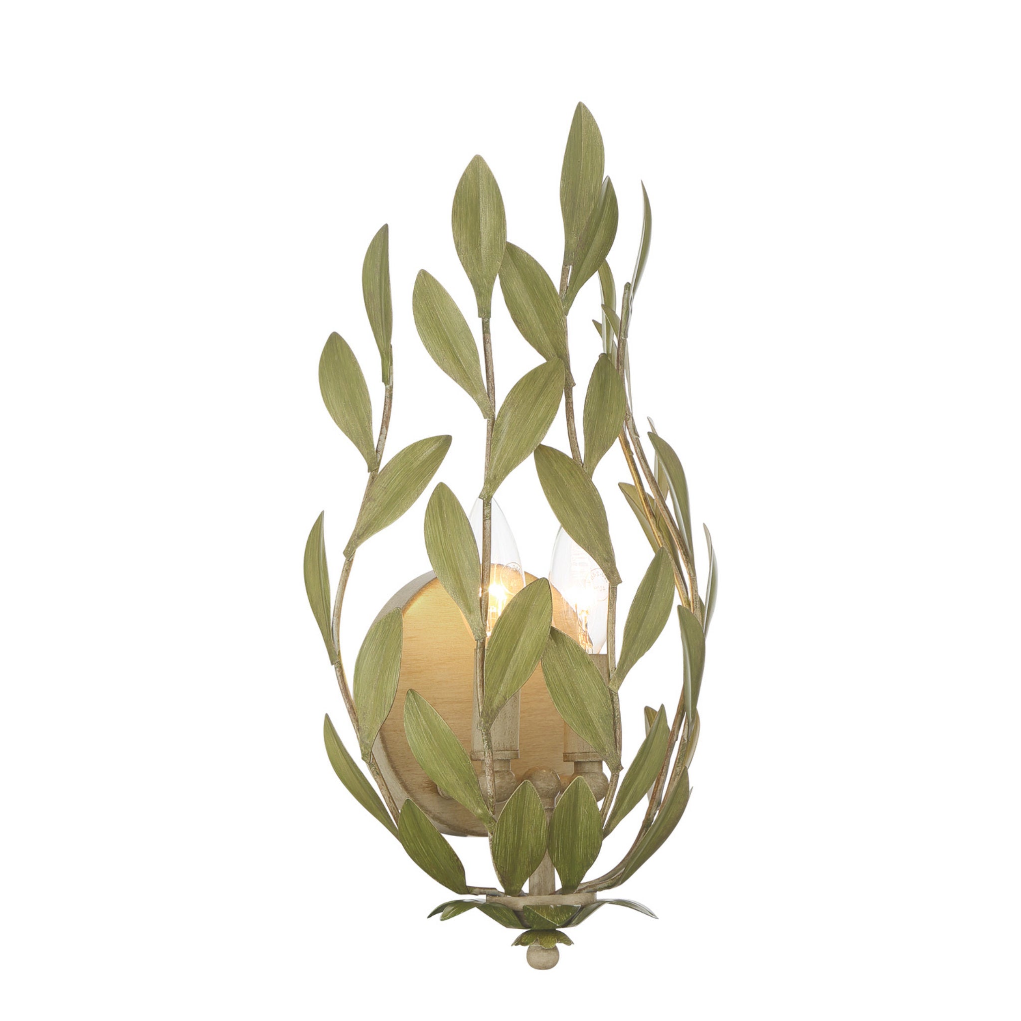 Broche 8.25'' Champagne Green Tea Sconce Green 8.25"W x 16"H x 5.5"D