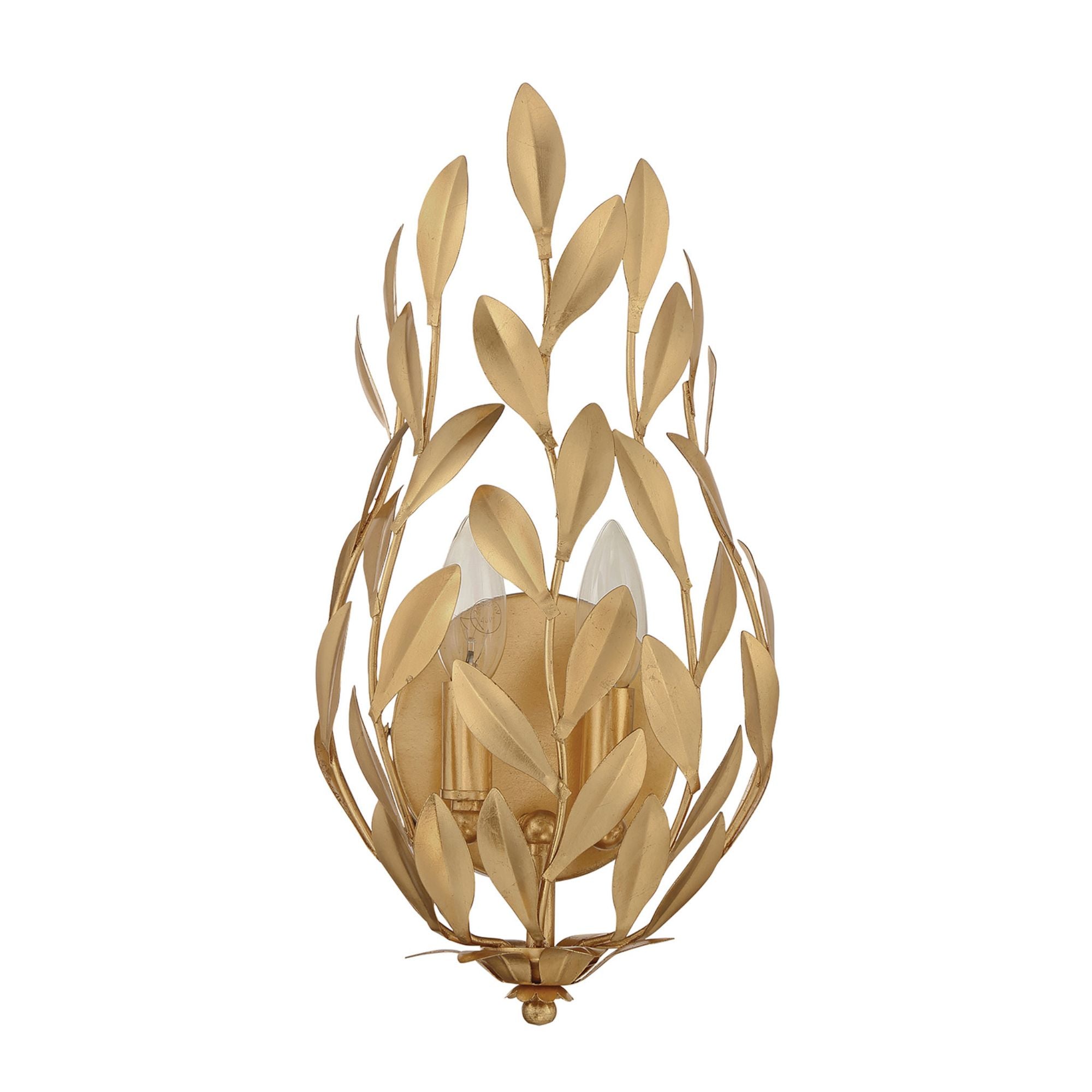 Broche 1 Light Antique Gold Sconce 8.25"W x 16"H x 5.5"D