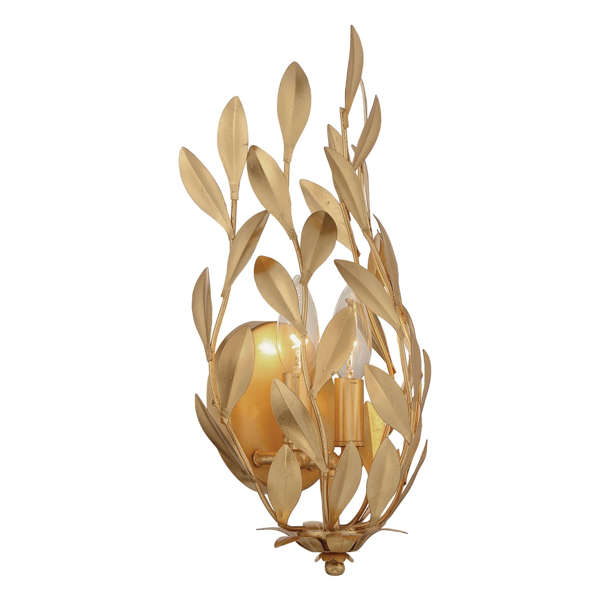 Broche 1 Light Antique Gold Sconce 8.25"W x 16"H x 5.5"D