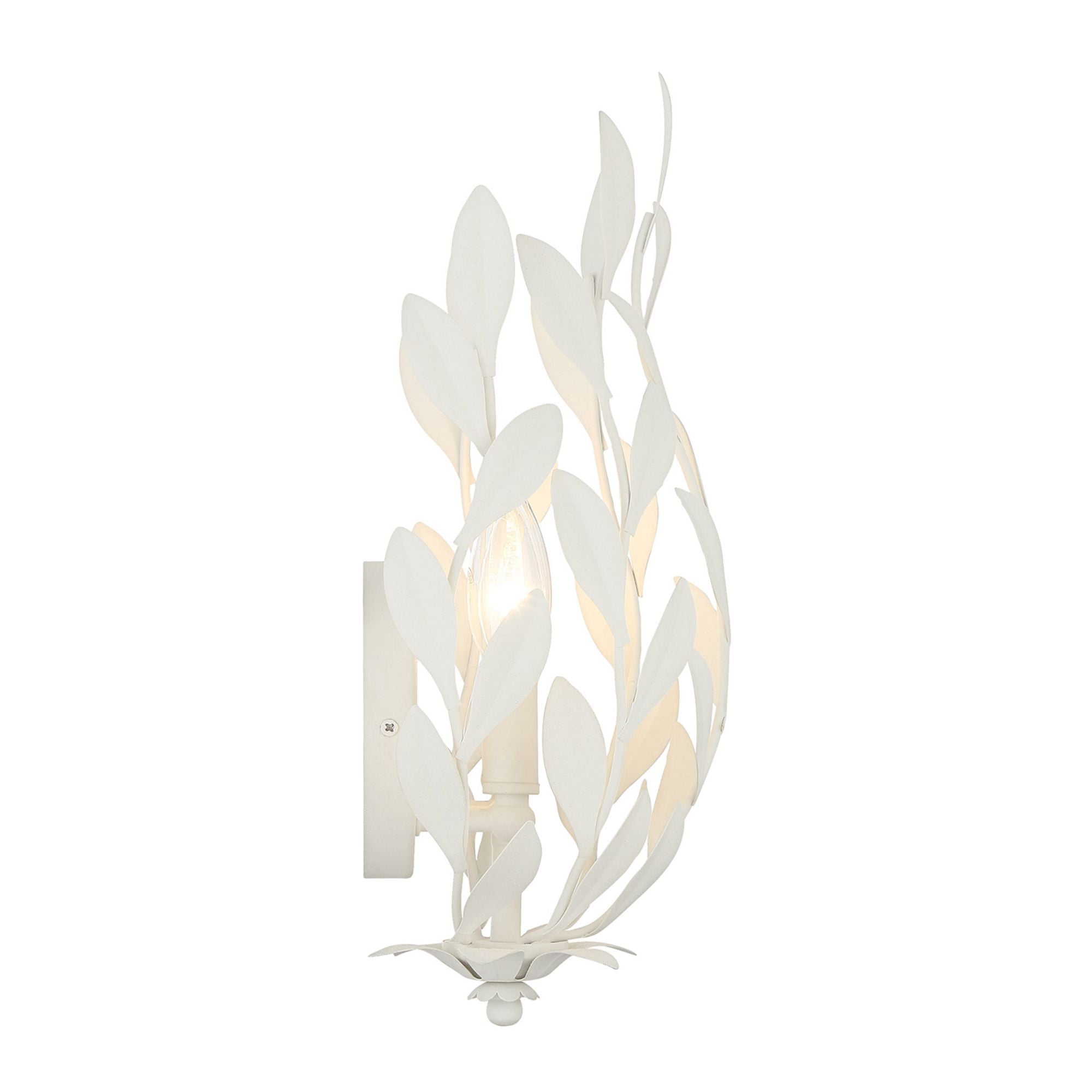 Broche 1 Light Matte White Sconce 8.25"W x 16"H x 5.5"D