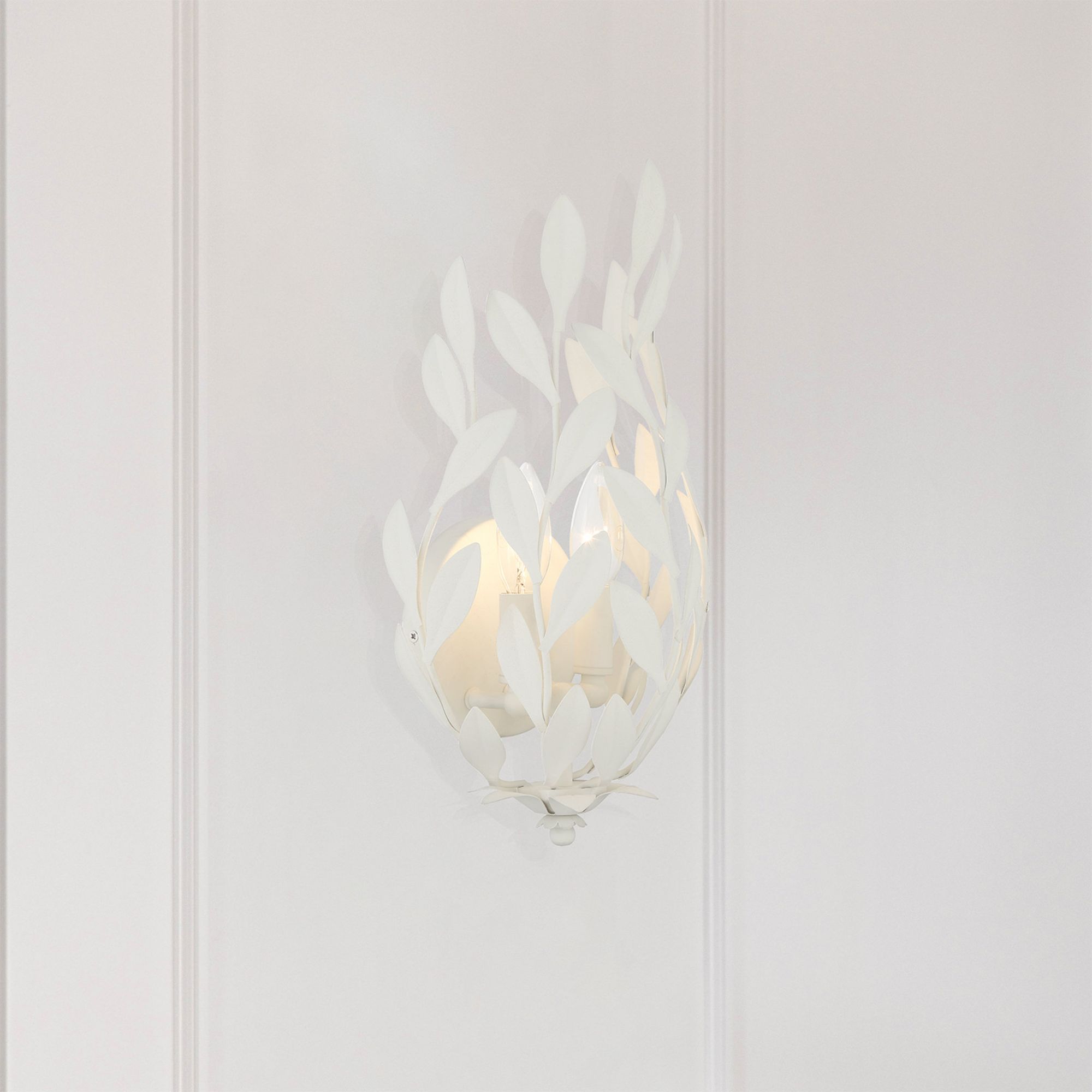 Broche 1 Light Matte White Sconce 8.25"W x 16"H x 5.5"D