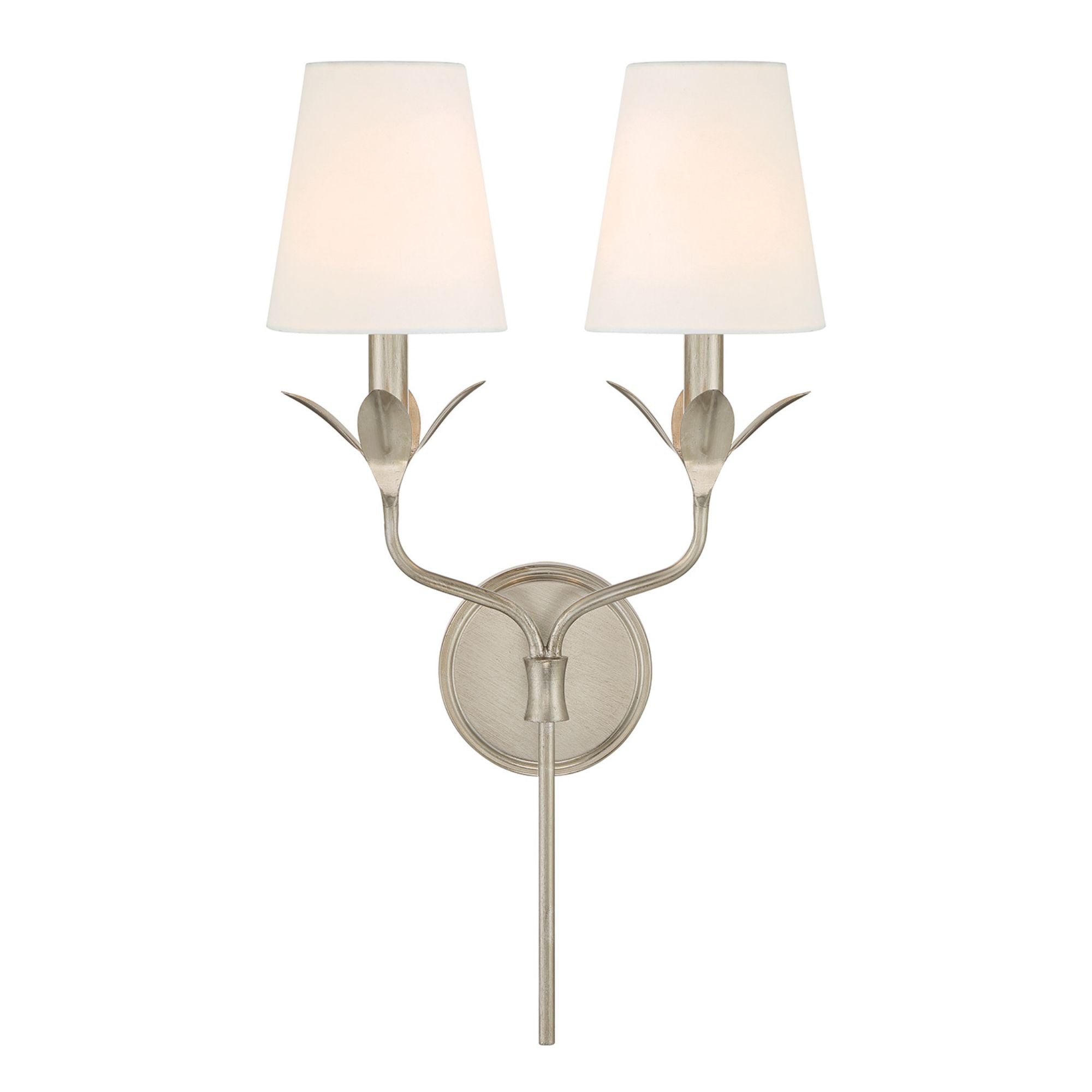 Broche 12'' Antique Silver Sconce Silver 12"W x 21"H x 6.75"D