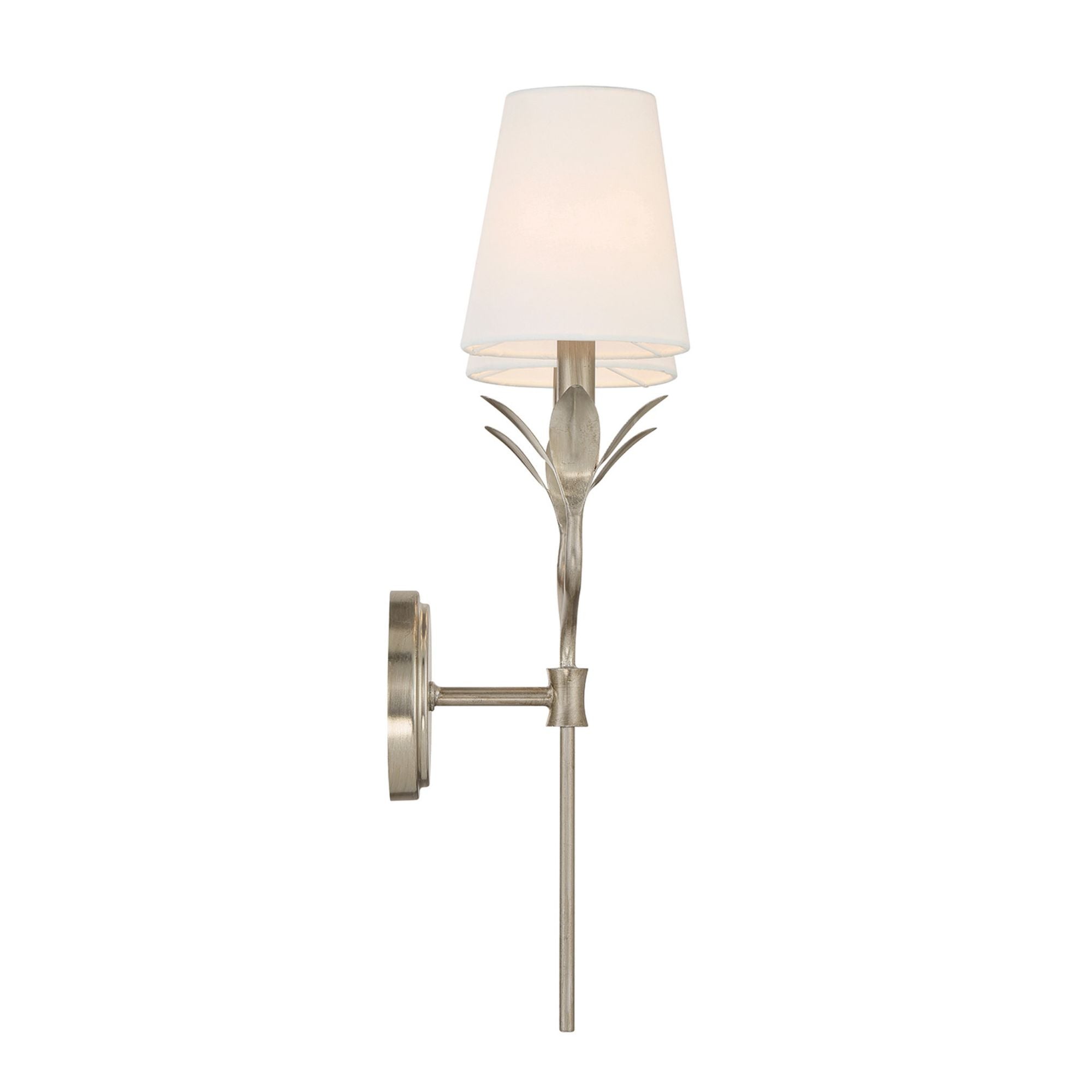 Broche 12'' Antique Silver Sconce Silver 12"W x 21"H x 6.75"D