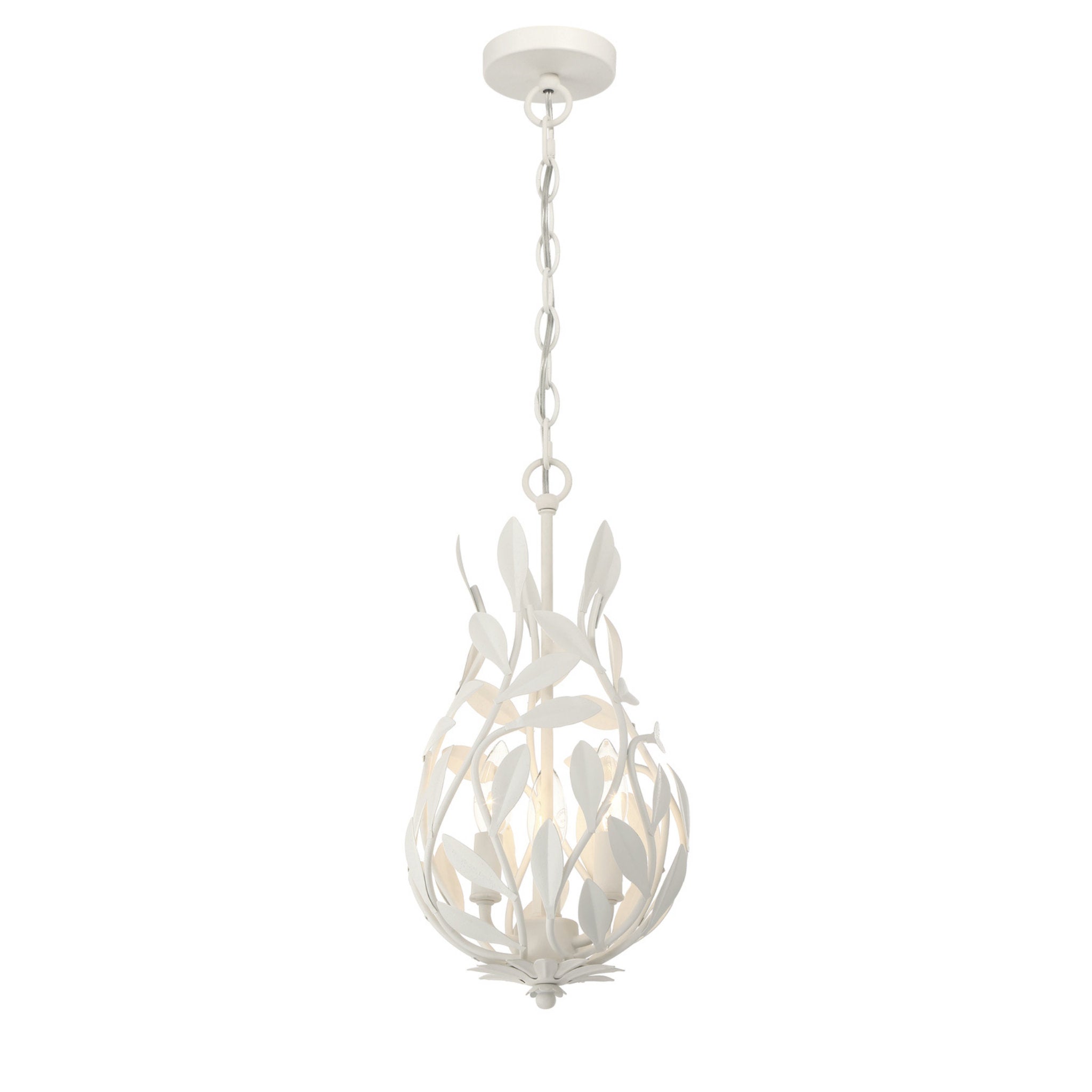 Broche 9'' Matte White Chandelier White 9"W x 17.25"H x 9"D