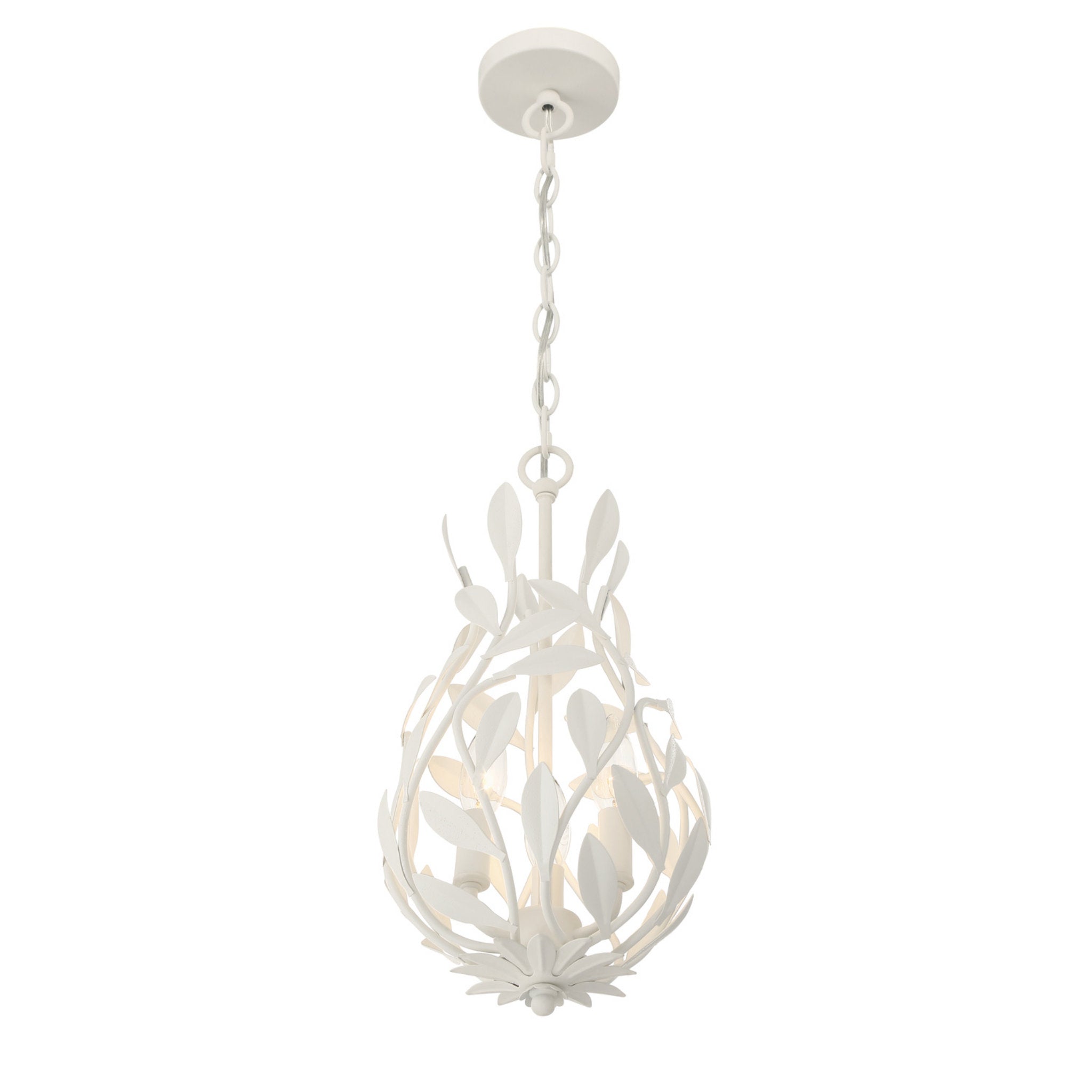 Broche 9'' Matte White Chandelier White 9"W x 17.25"H x 9"D