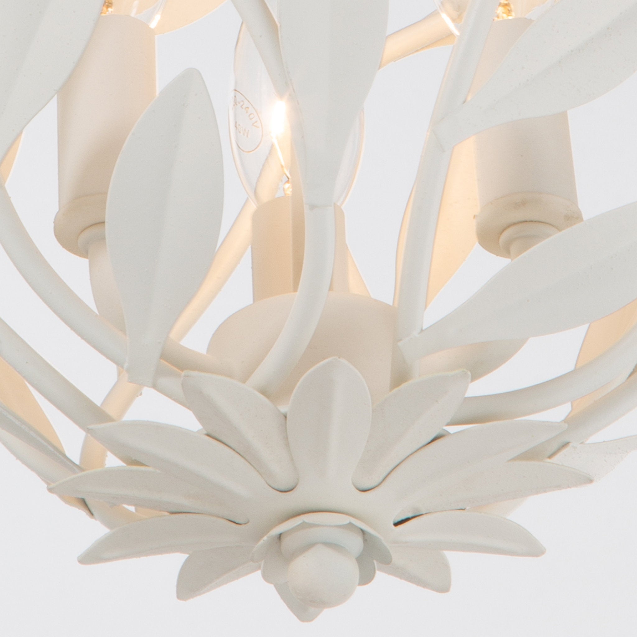 Broche 9'' Matte White Chandelier White 9"W x 17.25"H x 9"D