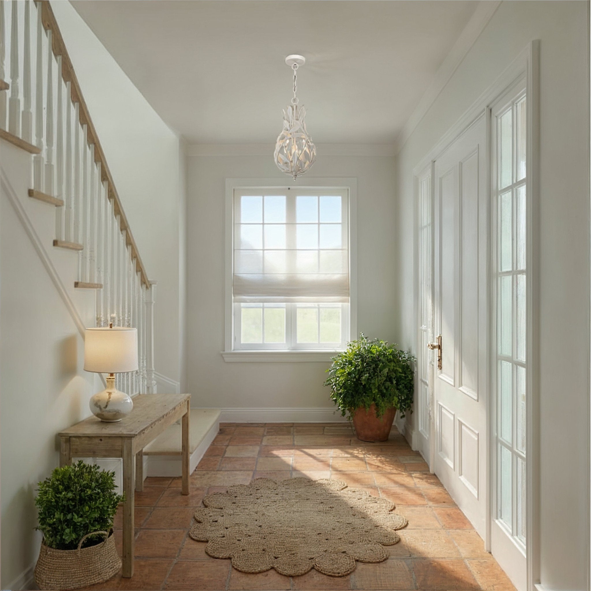 Broche 9'' Matte White Chandelier White 9"W x 17.25"H x 9"D