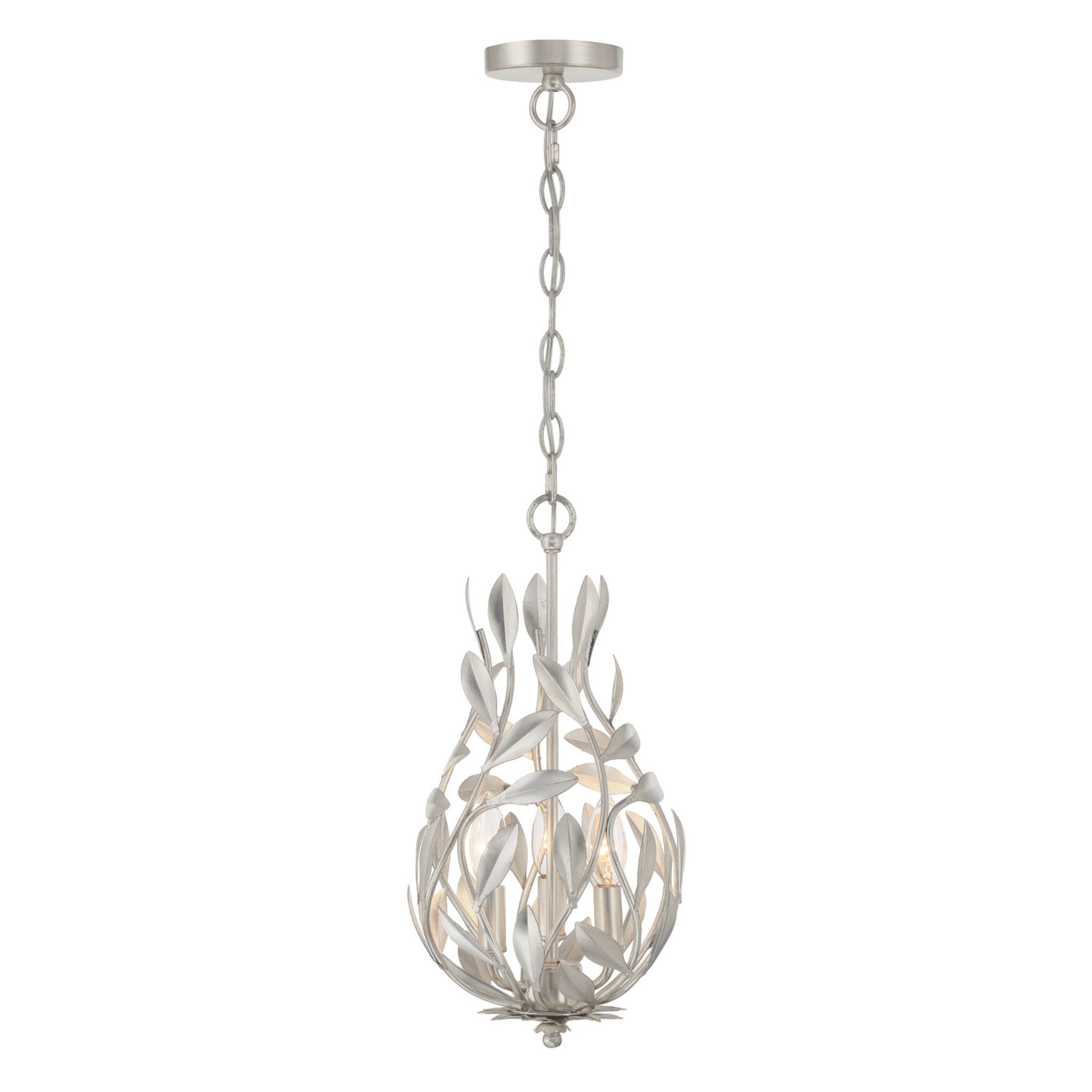 Broche 9'' Antique Silver Chandelier Silver 9"W x 17.25"H x 9"D