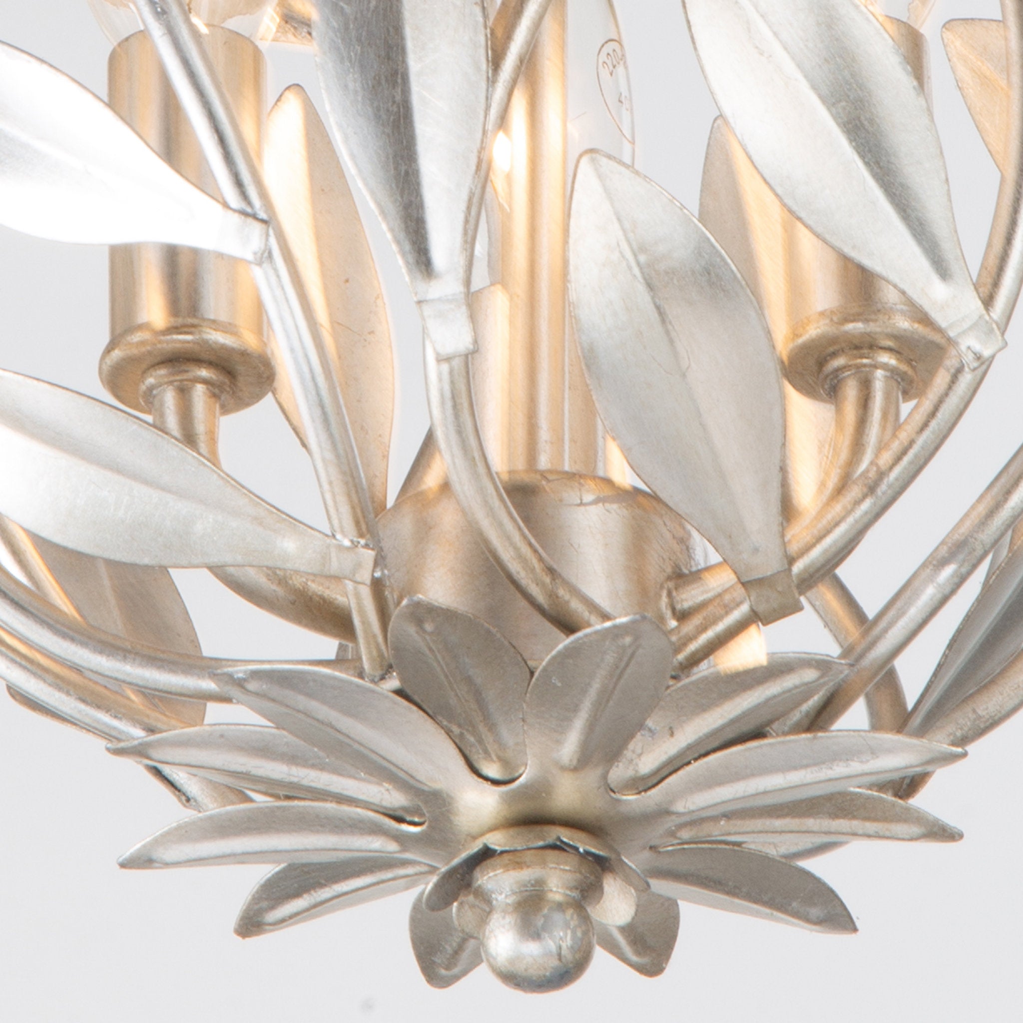 Broche 9'' Antique Silver Semi Flush Mount Silver 9"W x 16.25"H x 9"D