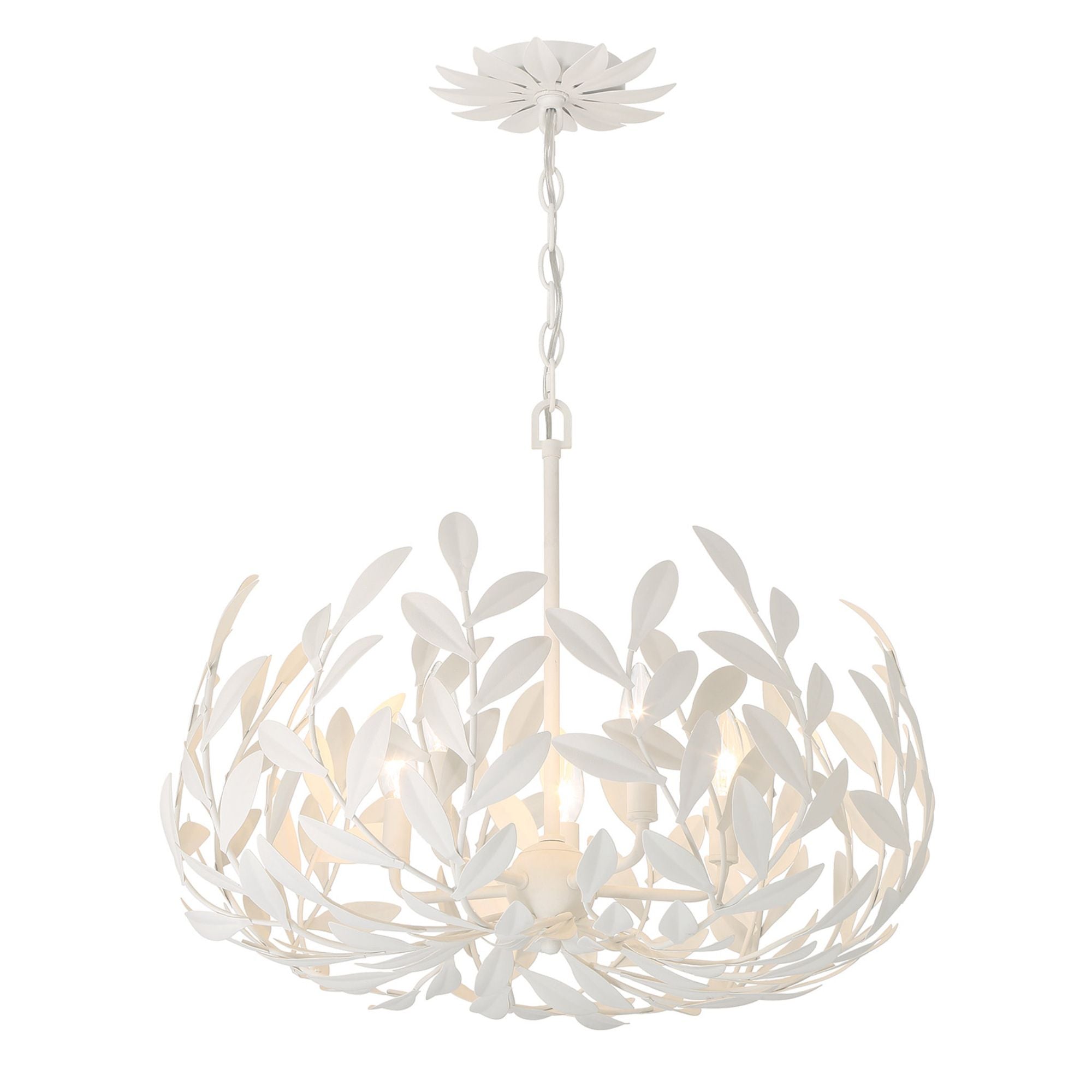 Broche 23'' Matte White Chandelier White 23"W x 18.5"H x 23"D