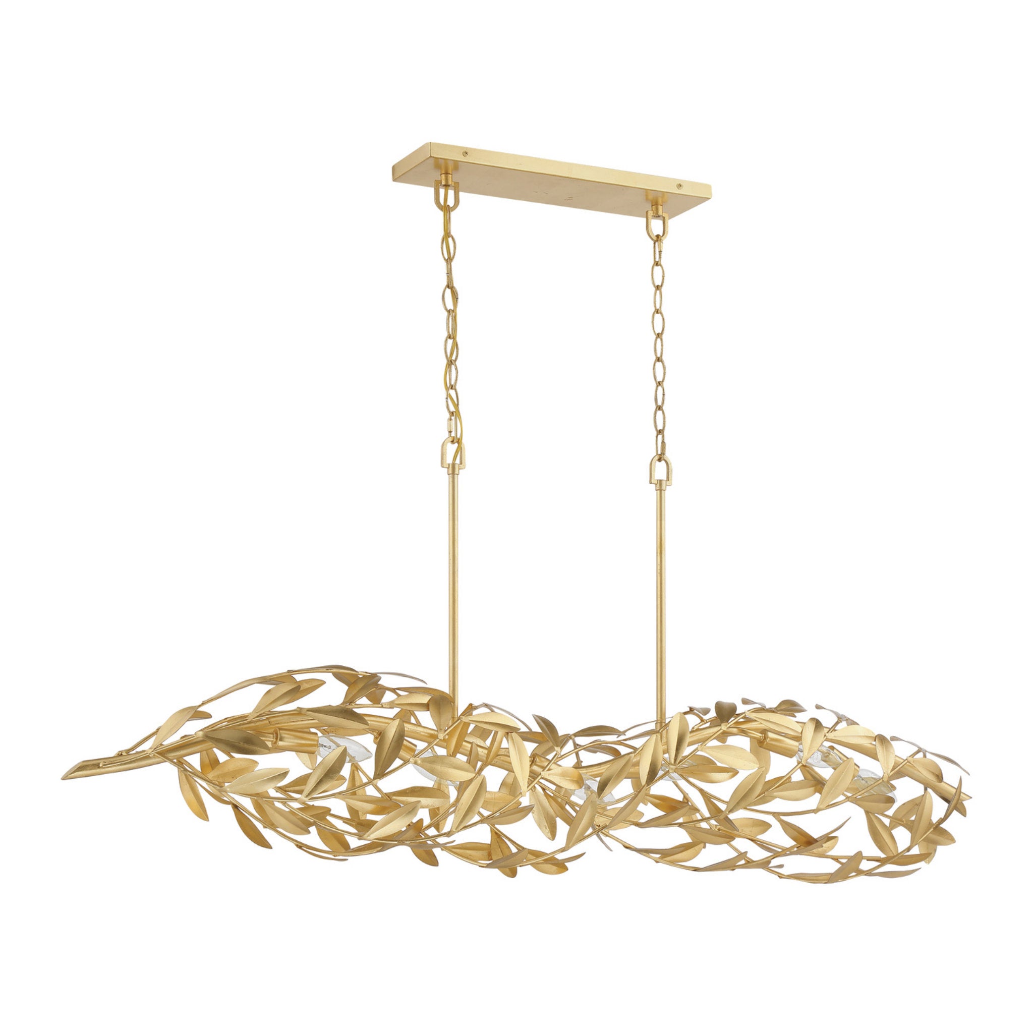 Broche 50.5'' Antique Gold Linear Chandelier Gold 50.5"W x 21.5"H x 9"D