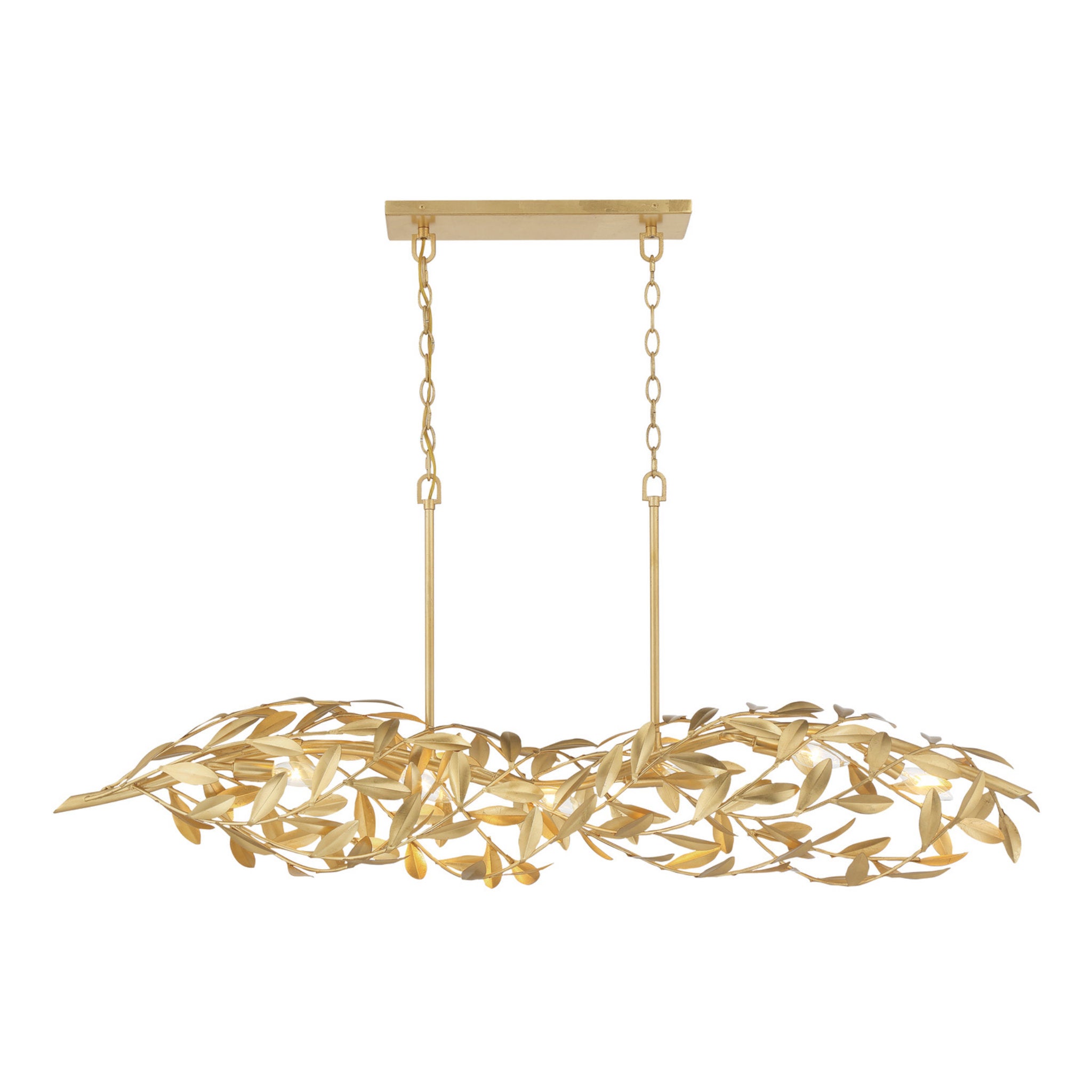 Broche 50.5'' Antique Gold Linear Chandelier Gold 50.5"W x 21.5"H x 9"D