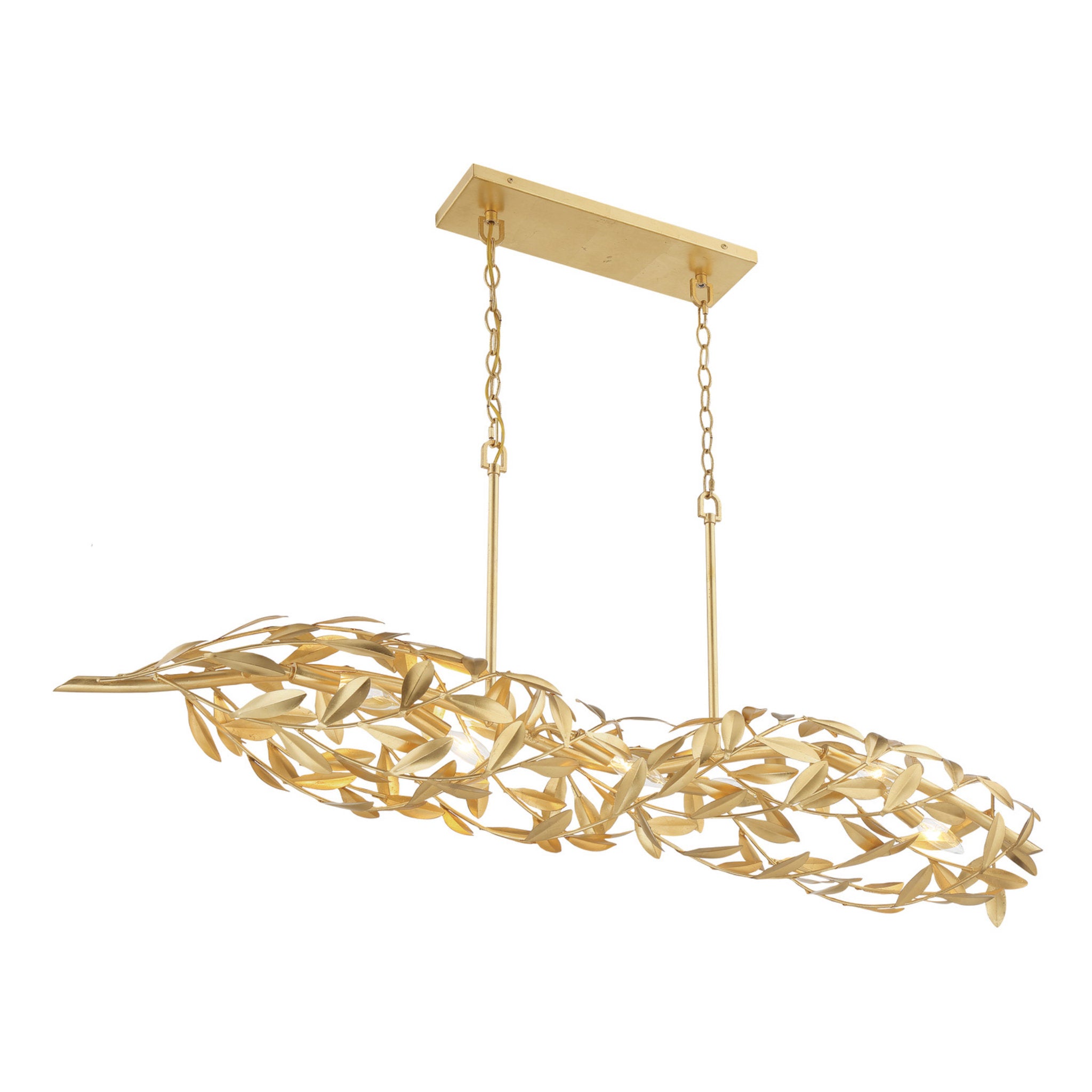 Broche 50.5'' Antique Gold Linear Chandelier Gold 50.5"W x 21.5"H x 9"D
