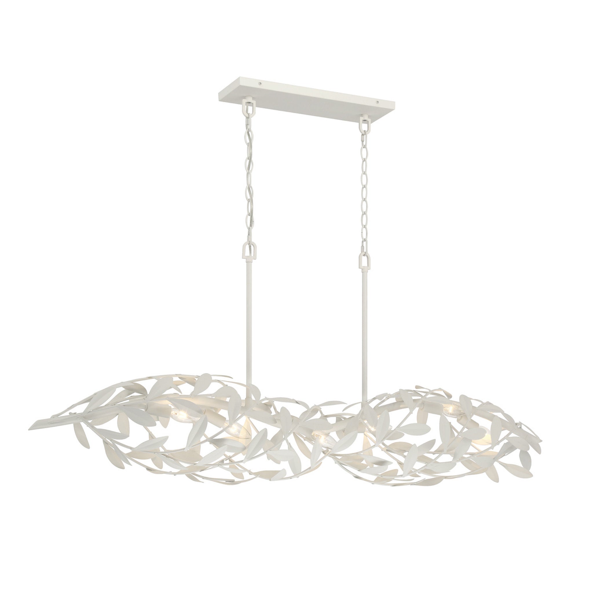 Broche 50.5'' Matte White Linear Chandelier White 50.5"W x 21.5"H x 9"D