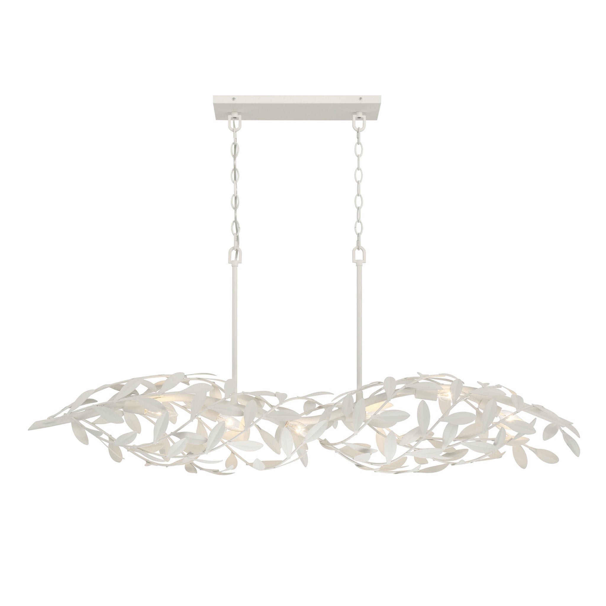 Broche 50.5'' Matte White Linear Chandelier White 50.5"W x 21.5"H x 9"D