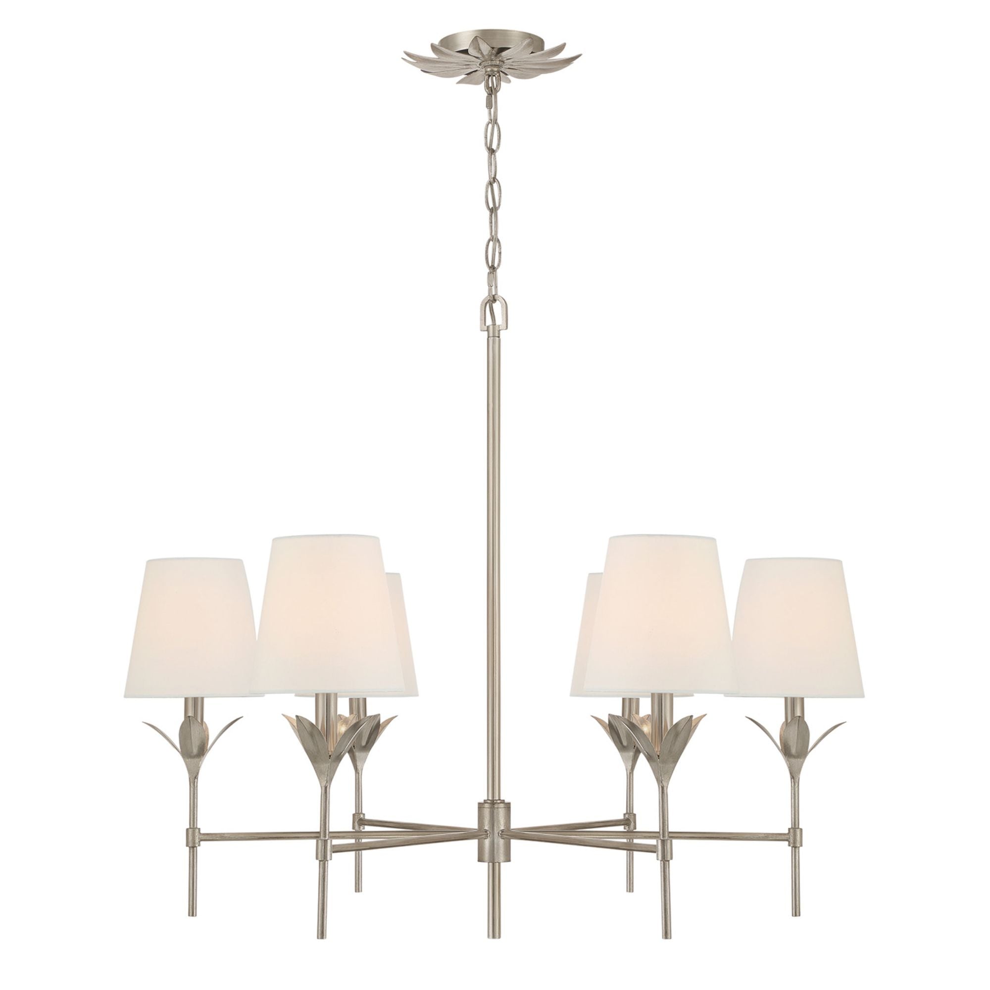 Broche 32'' Antique Silver Chandelier Silver 32"W x 28"H x 32"D