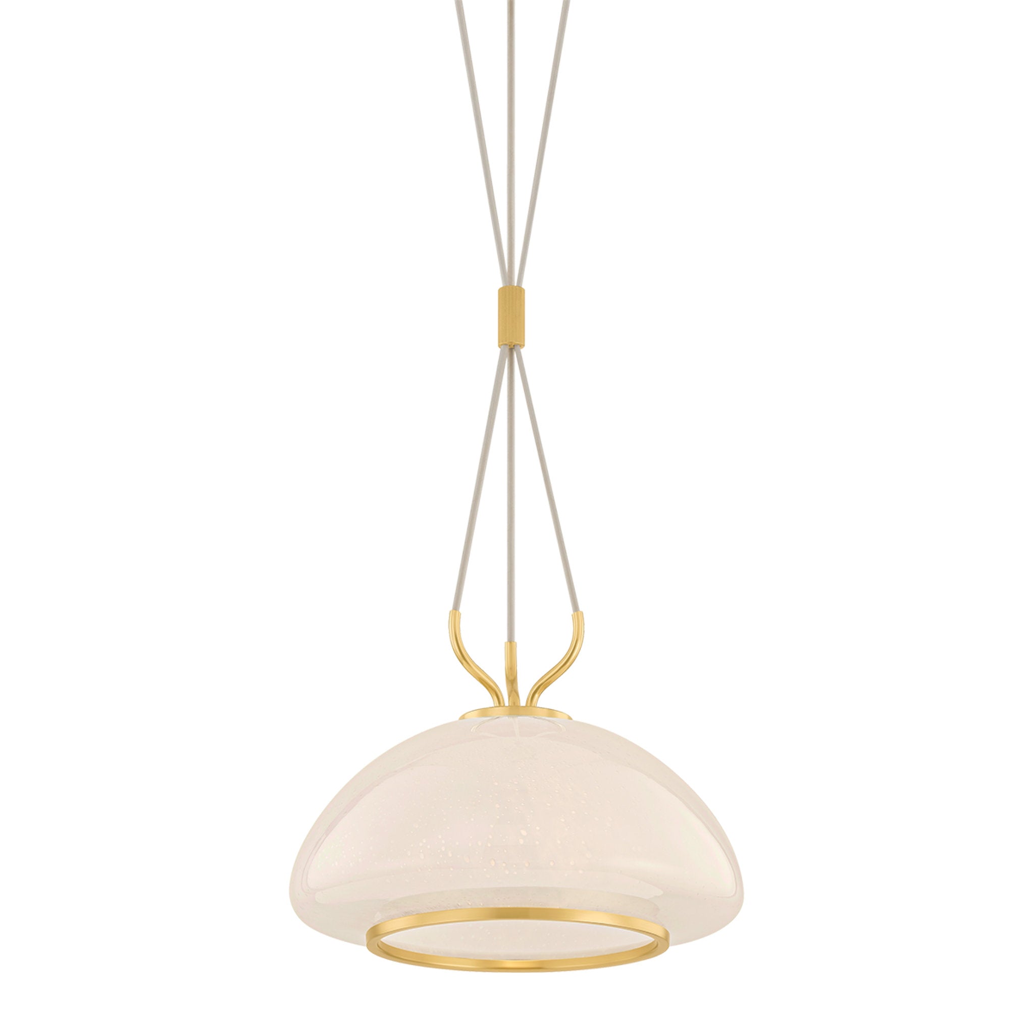 Baudette 1-Light Pendant in Aged Brass 14.25W x 10.5H