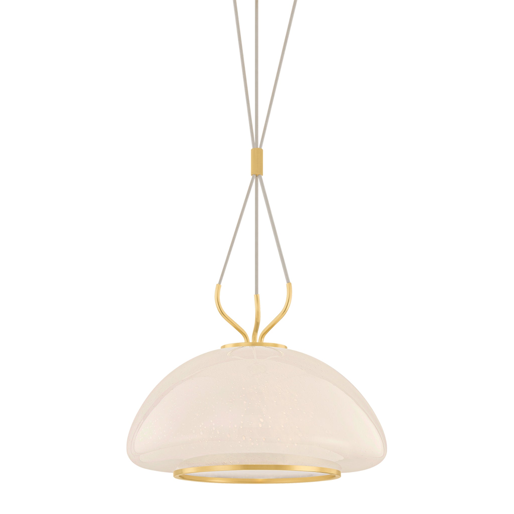 Baudette 1-Light Pendant in Aged Brass 18W x 13.5H