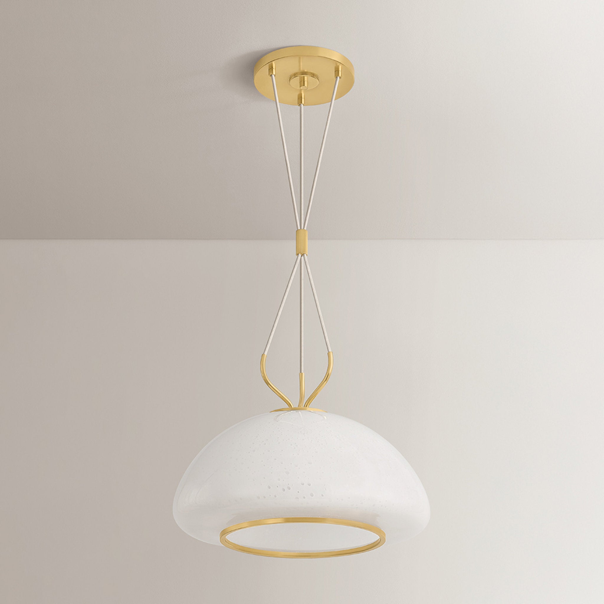 Baudette 1-Light Pendant in Aged Brass 18W x 13.5H