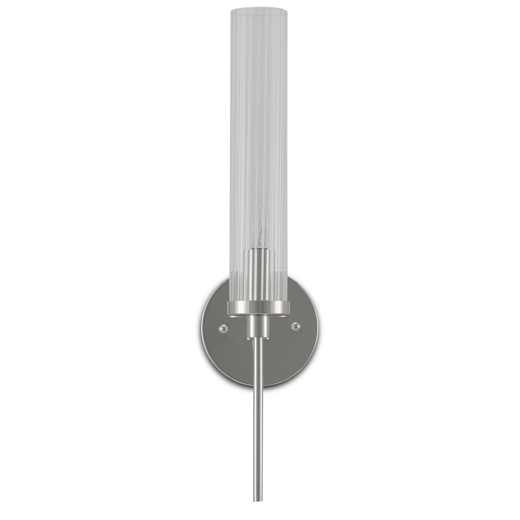Bellings Nickel Wall Sconce - Polished Nickel/Clear