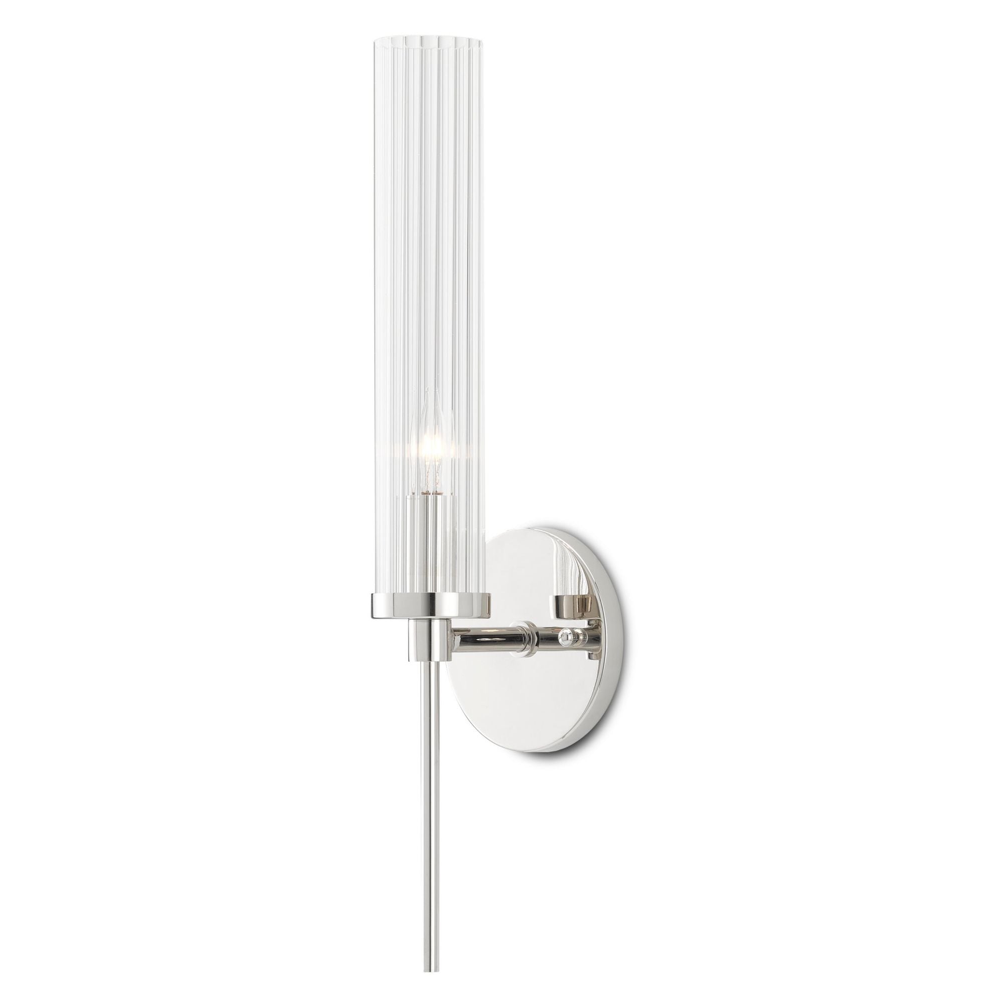 Bellings Nickel Wall Sconce - Polished Nickel/Clear