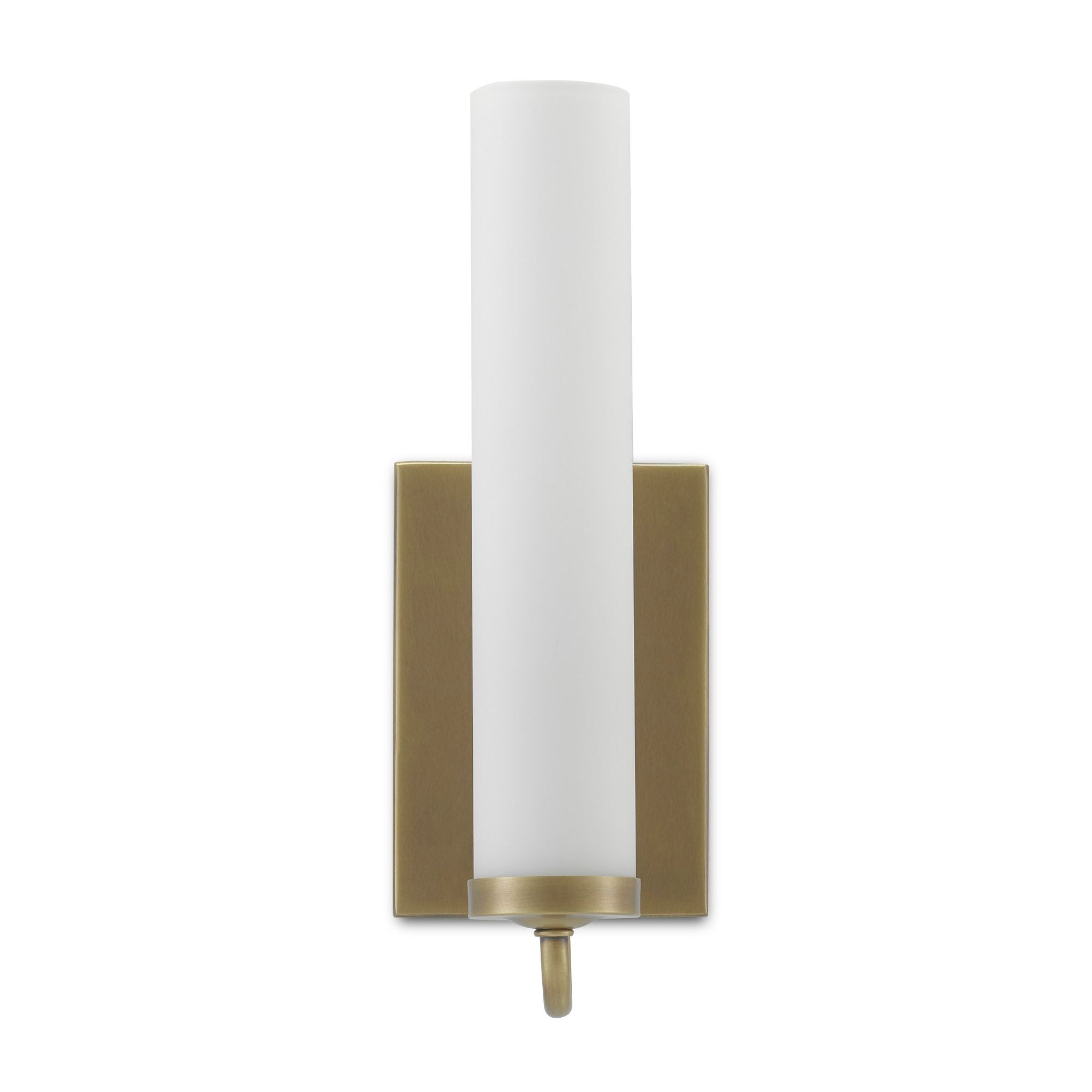 Brindisi Brass Wall Sconce - Antique Brass/Opaque Glass