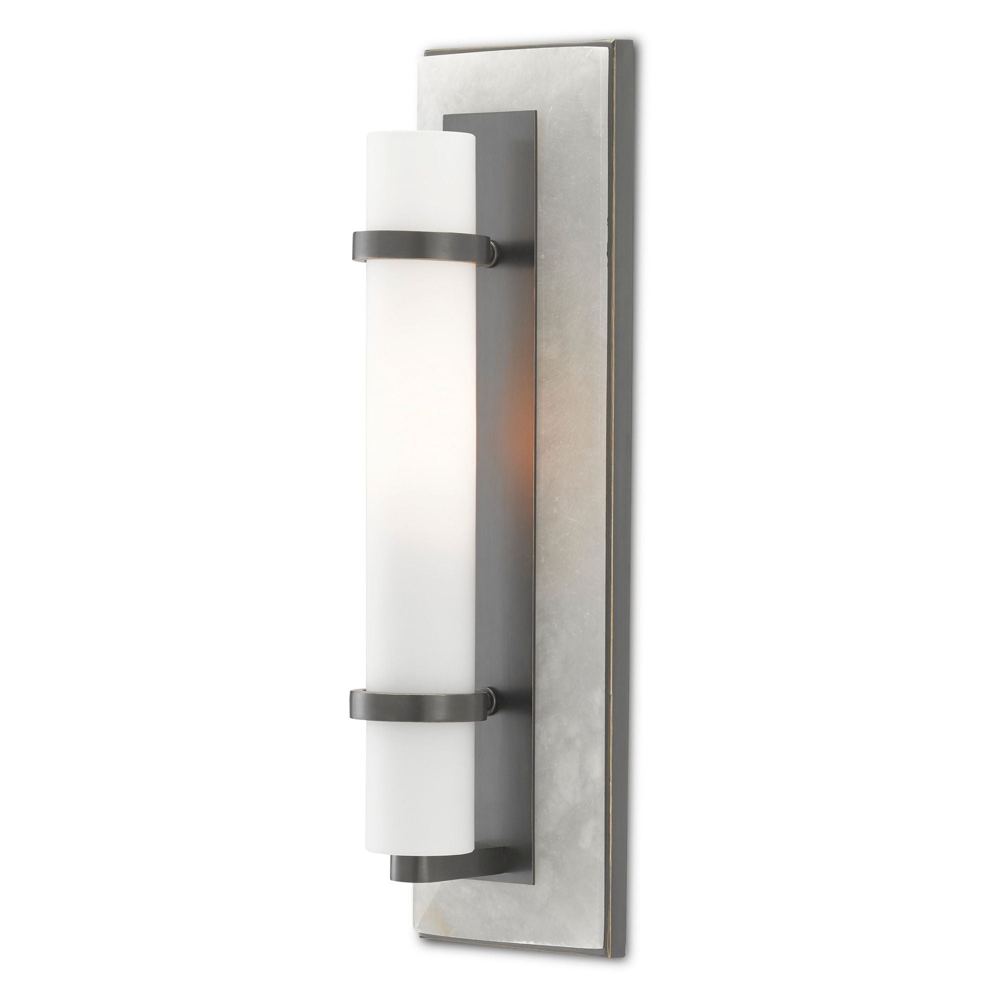 Bruneau Bronze Wall Sconce - Natural Alabaster/Oil Rubbed Bronze/Opaque/White
