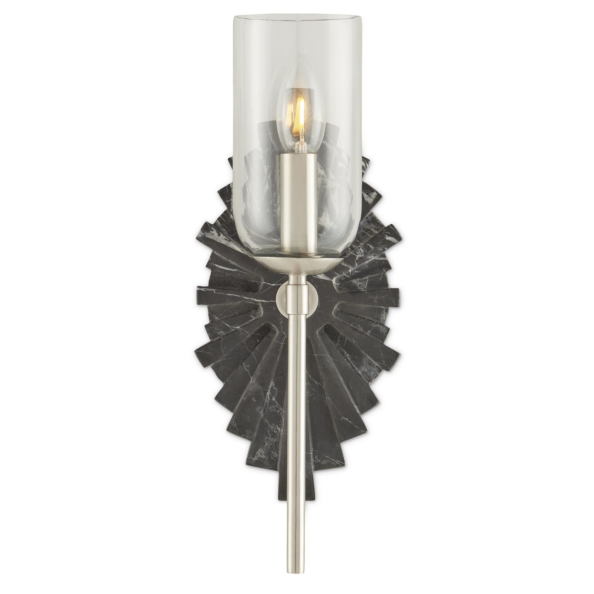 Benthos Black Wall Sconce - Black/Nickel/Clear