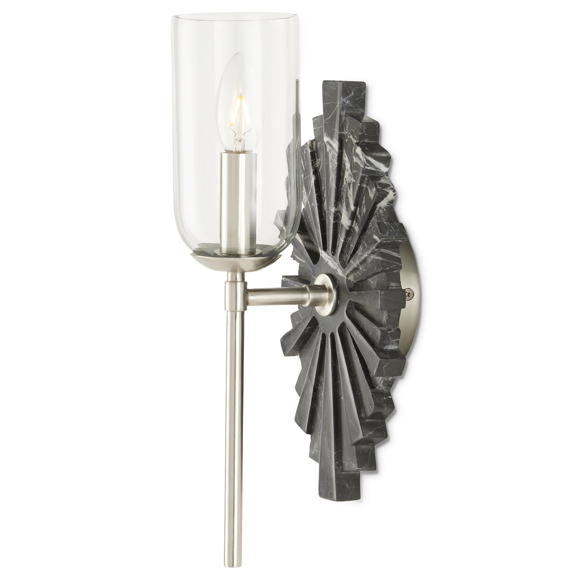 Benthos Black Wall Sconce - Black/Nickel/Clear