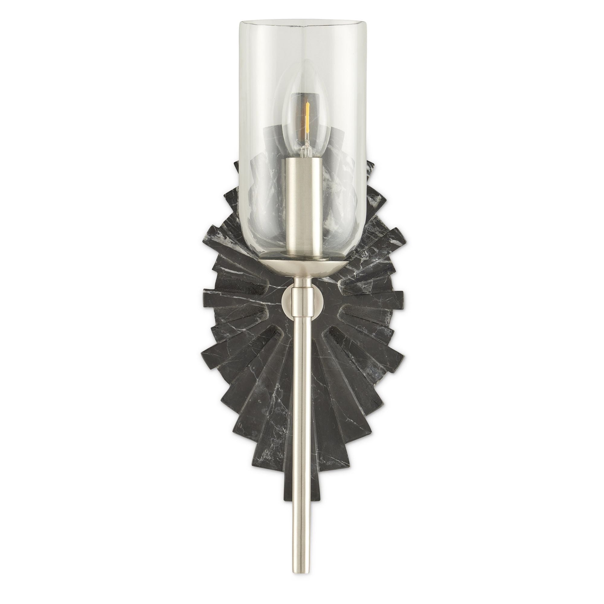 Benthos Black Wall Sconce - Black/Nickel/Clear