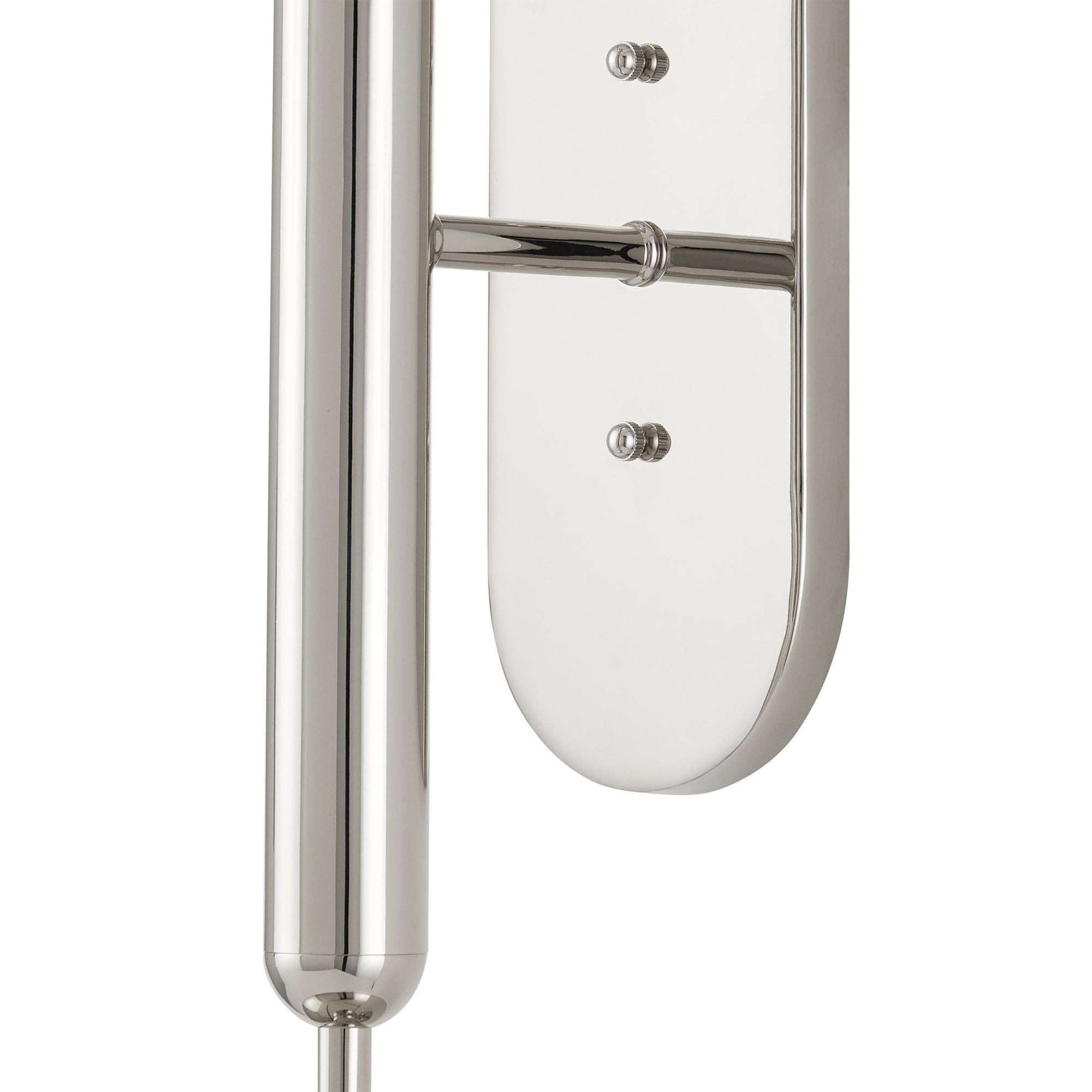 Barbican Double-Light Nickel Wall Sconce - Polished Nickel/White