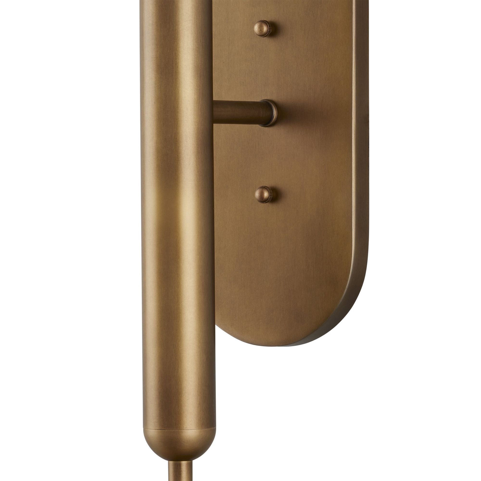 Barbican Double-Light Brass Wall Sconce - Antique Brass/White