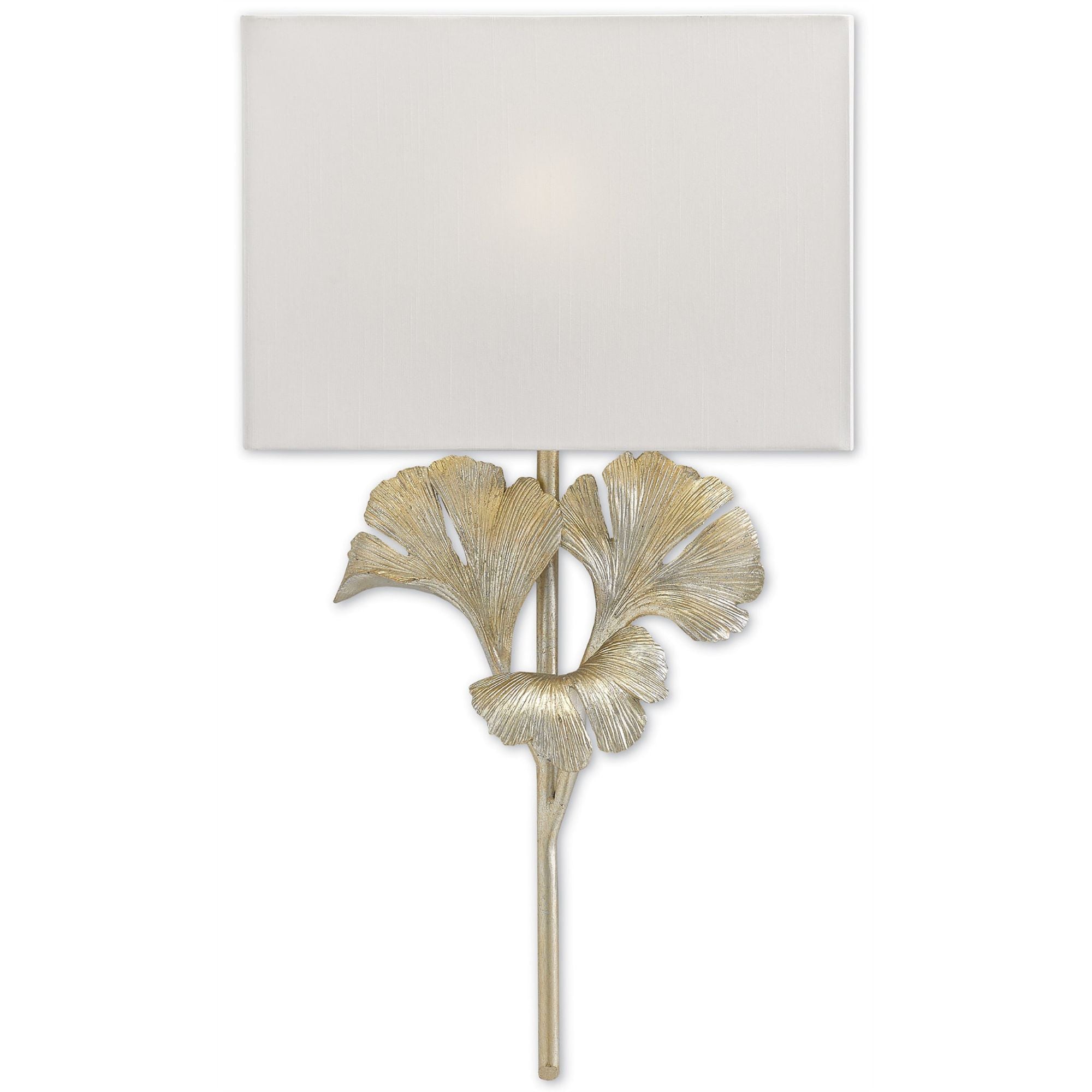 Gingko Silver Wall Sconce - Distressed Silver Leaf