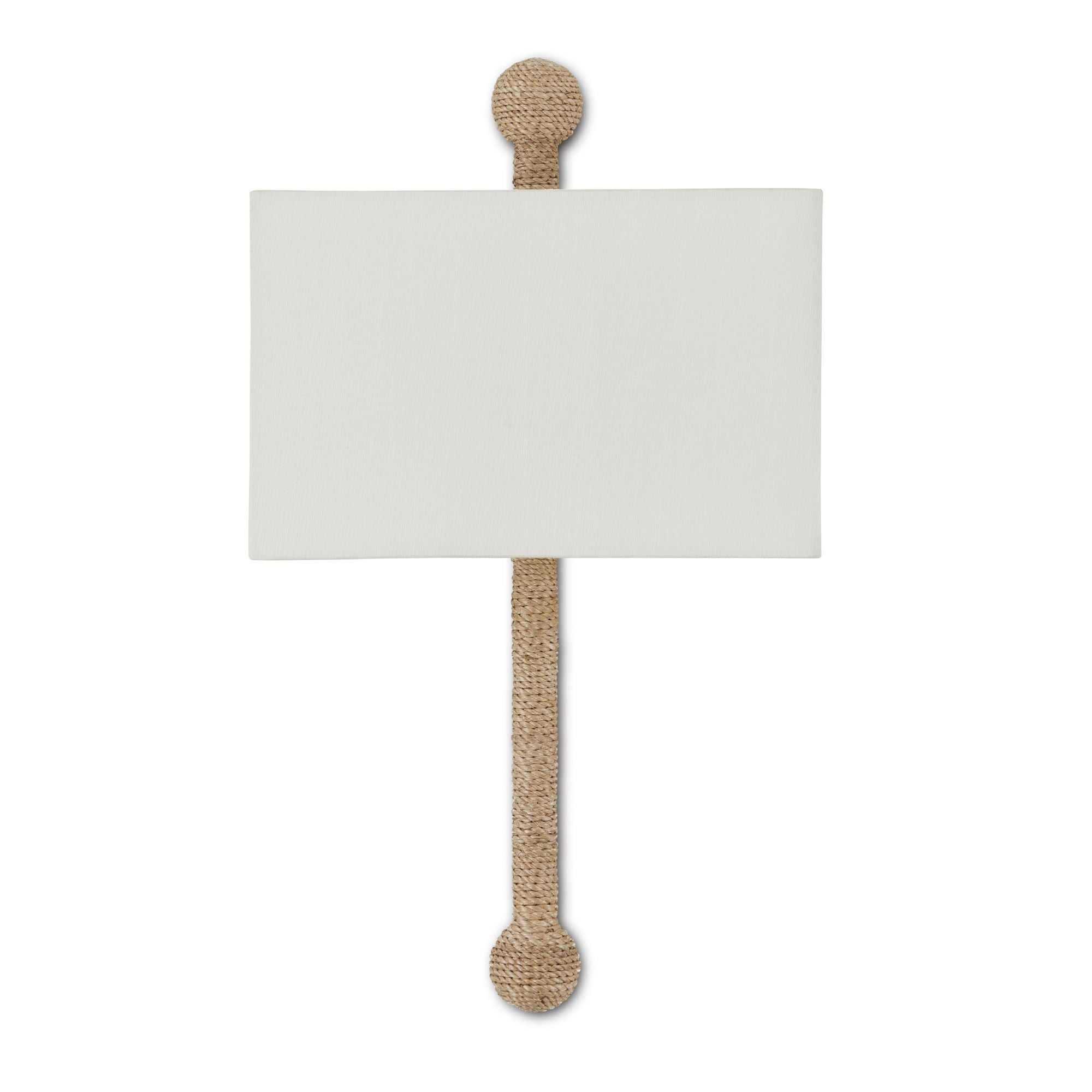 Senegal Wall Sconce, White Shade - Natural