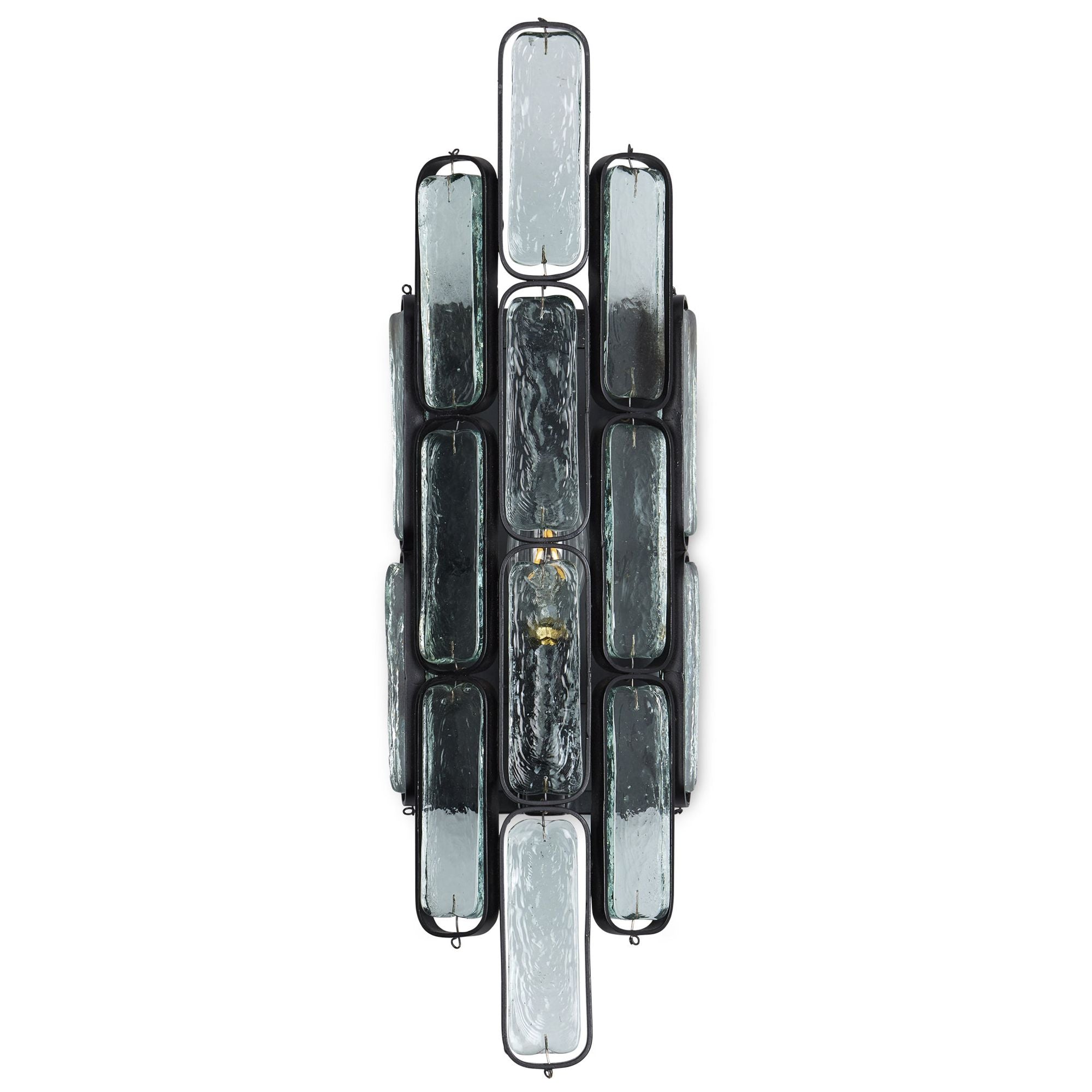 Centurion Recycled Glass Wall Sconce - Clear/Satin Black