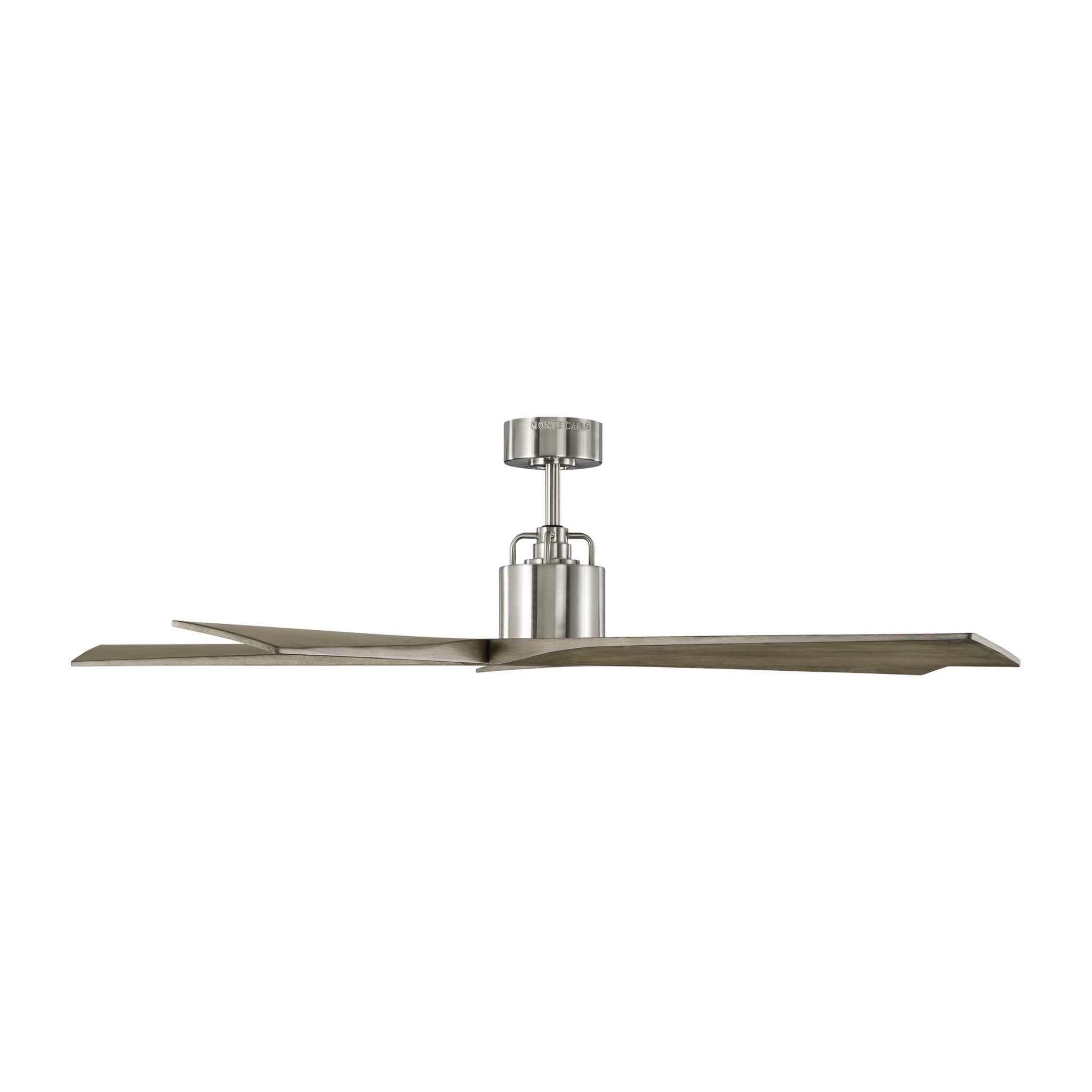 Sean Lavin Aspen 56" Ceiling Fan in Brushed Steel w/ Light Grey Weathered Oak Blade D:56'' H:13 3/32''