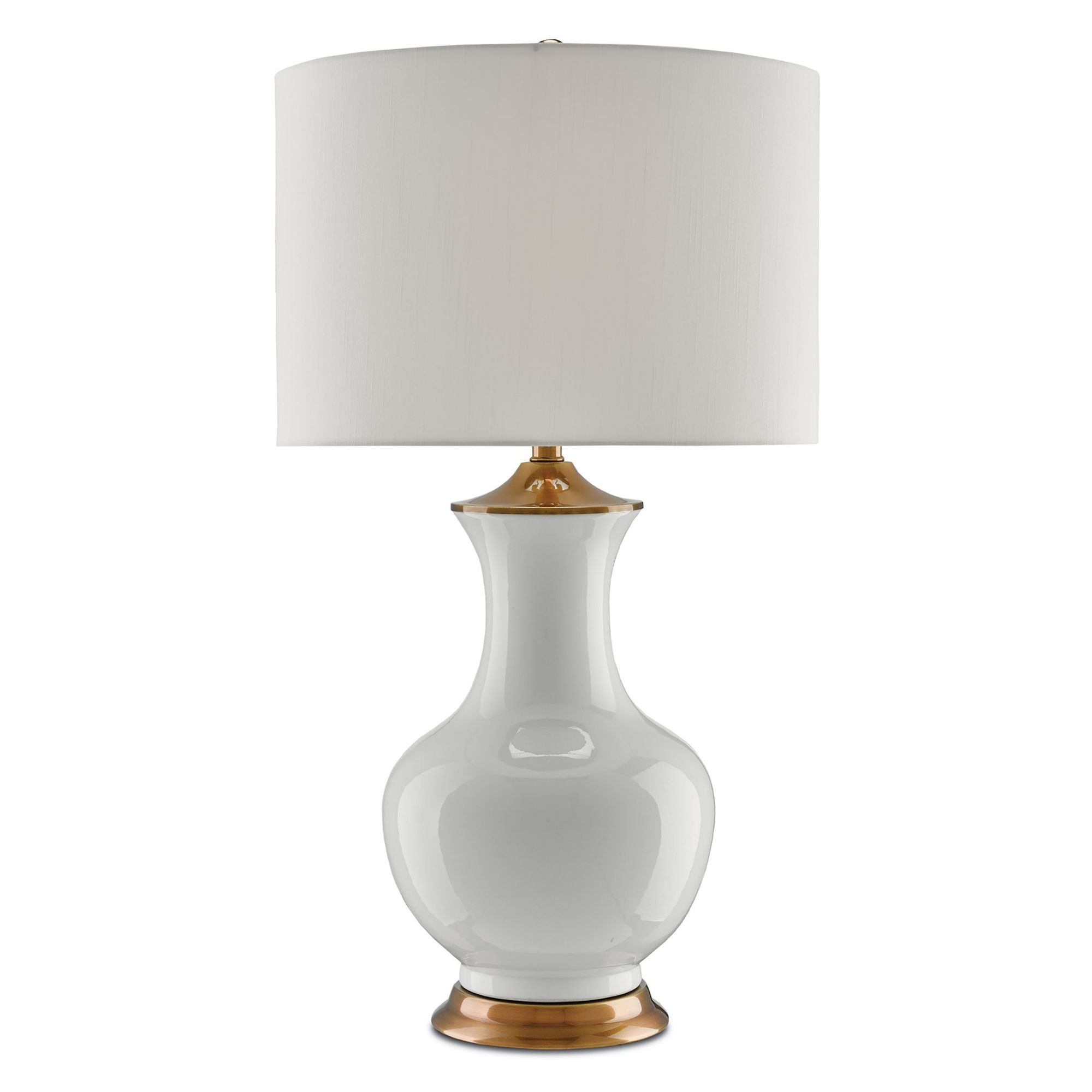 Lilou White Table Lamp - White/Antique Brass