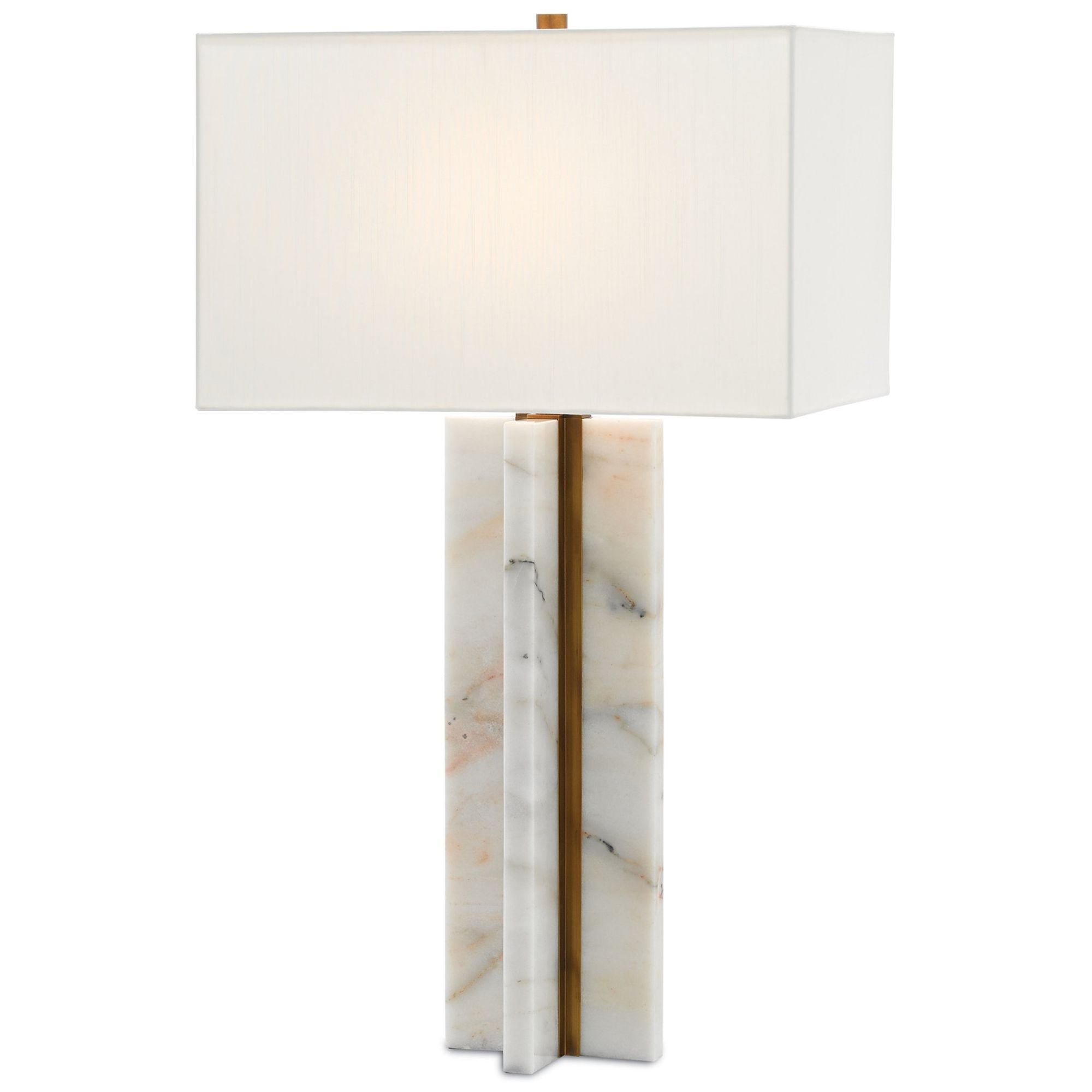 Khalil Marble Table Lamp - Marble/Antique Brass