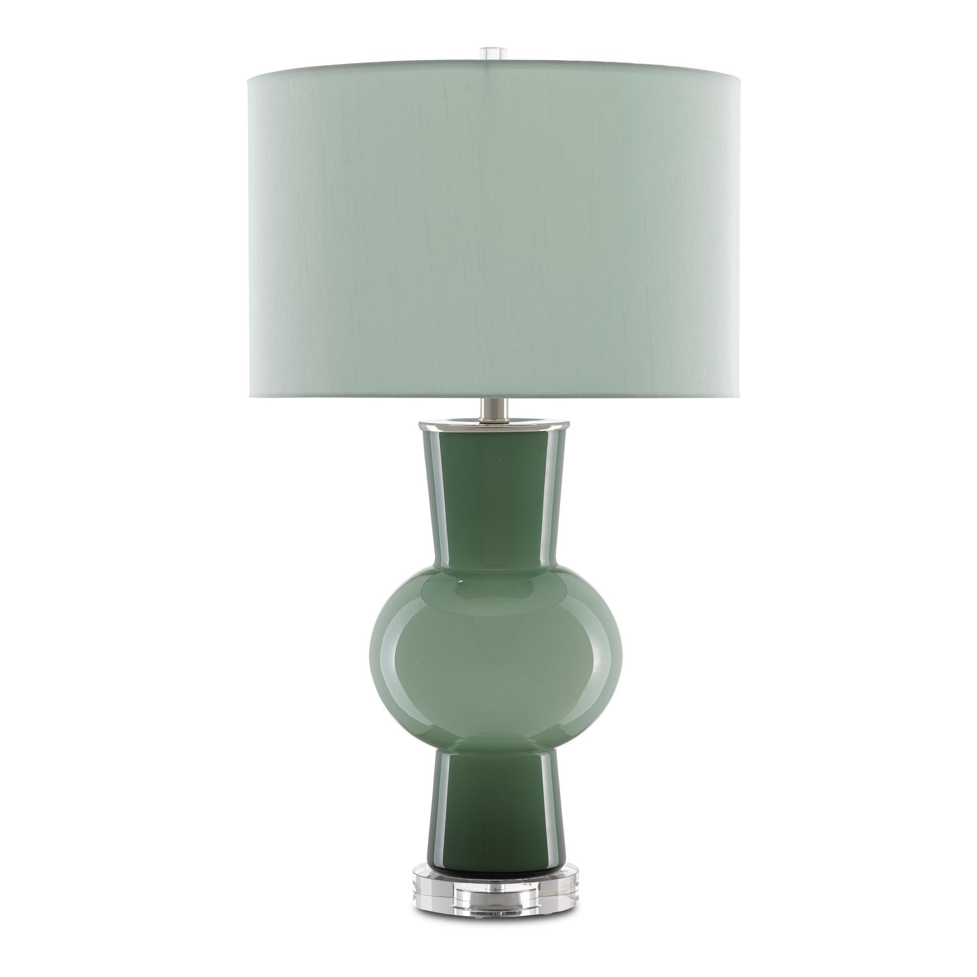Duende Green Table Lamp - Light and Dark Green/Polished Nickel/Clear