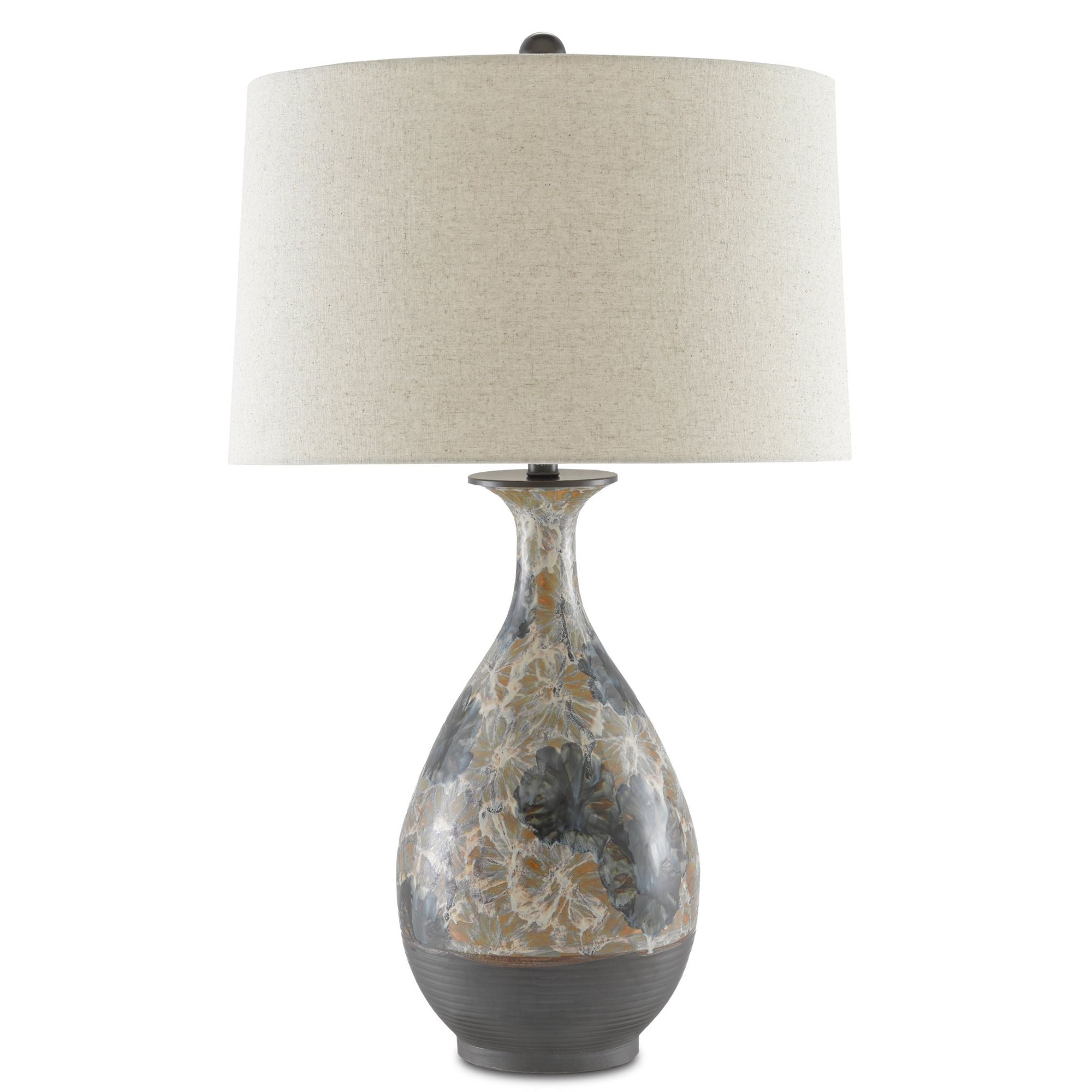 Frangipani Table Lamp - Cream/Blue/Brown