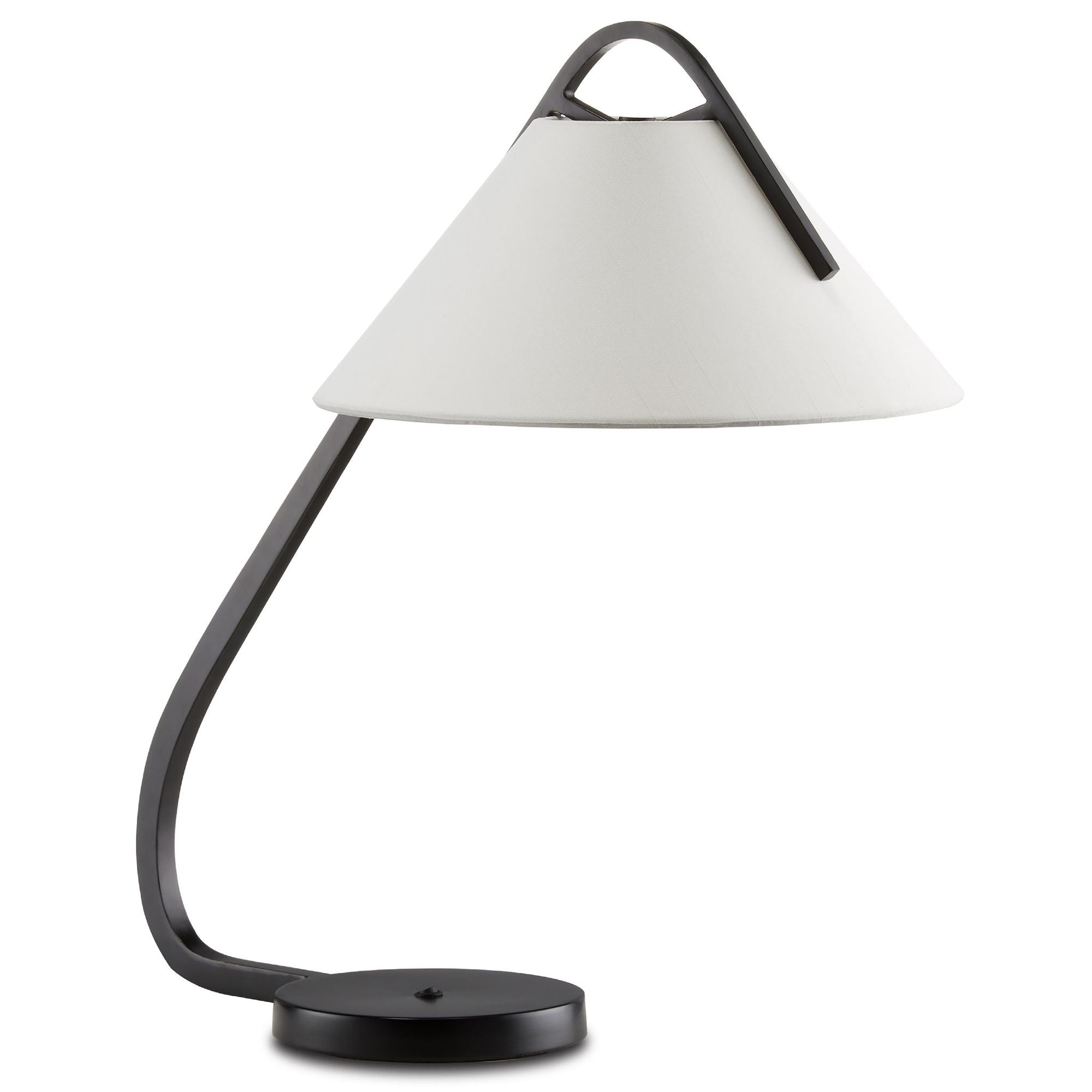 Frey Black Desk Lamp - Satin Black/Brushed Brown