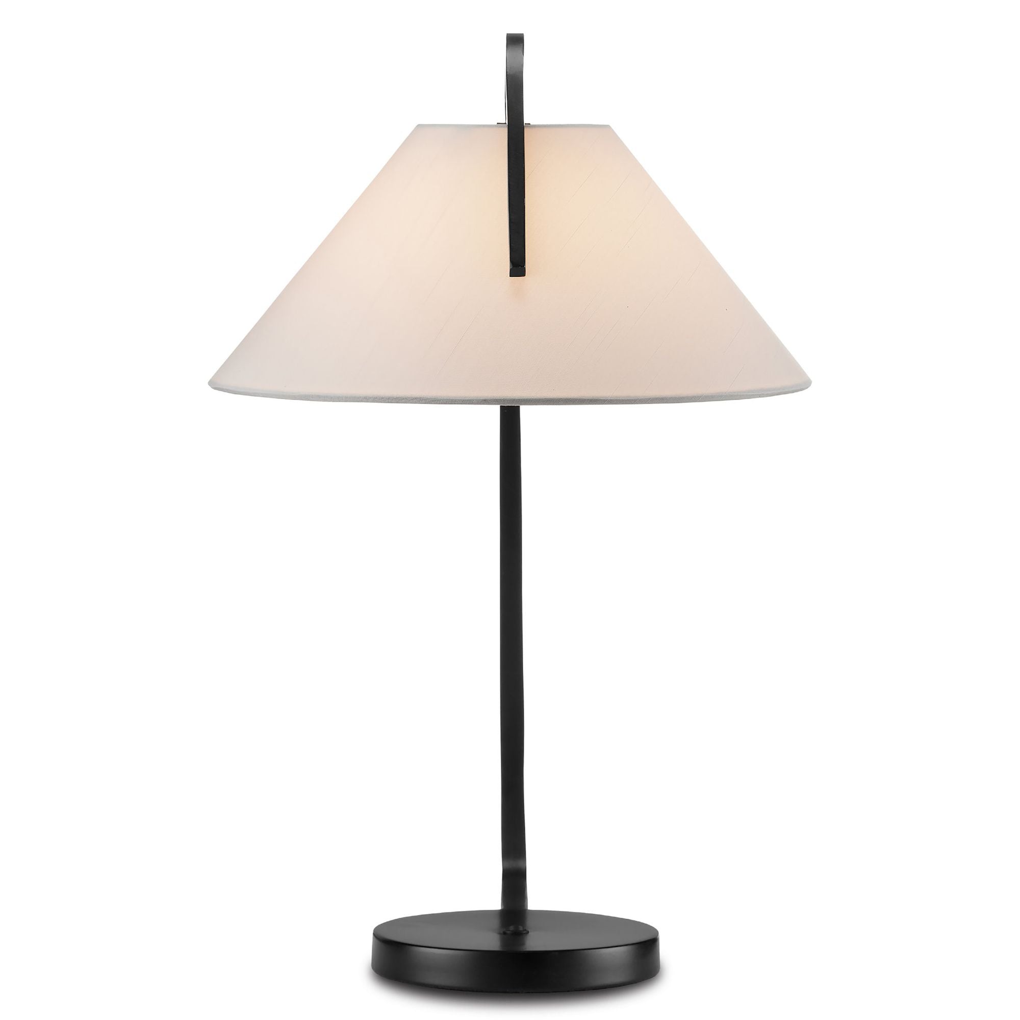 Frey Black Desk Lamp - Satin Black/Brushed Brown