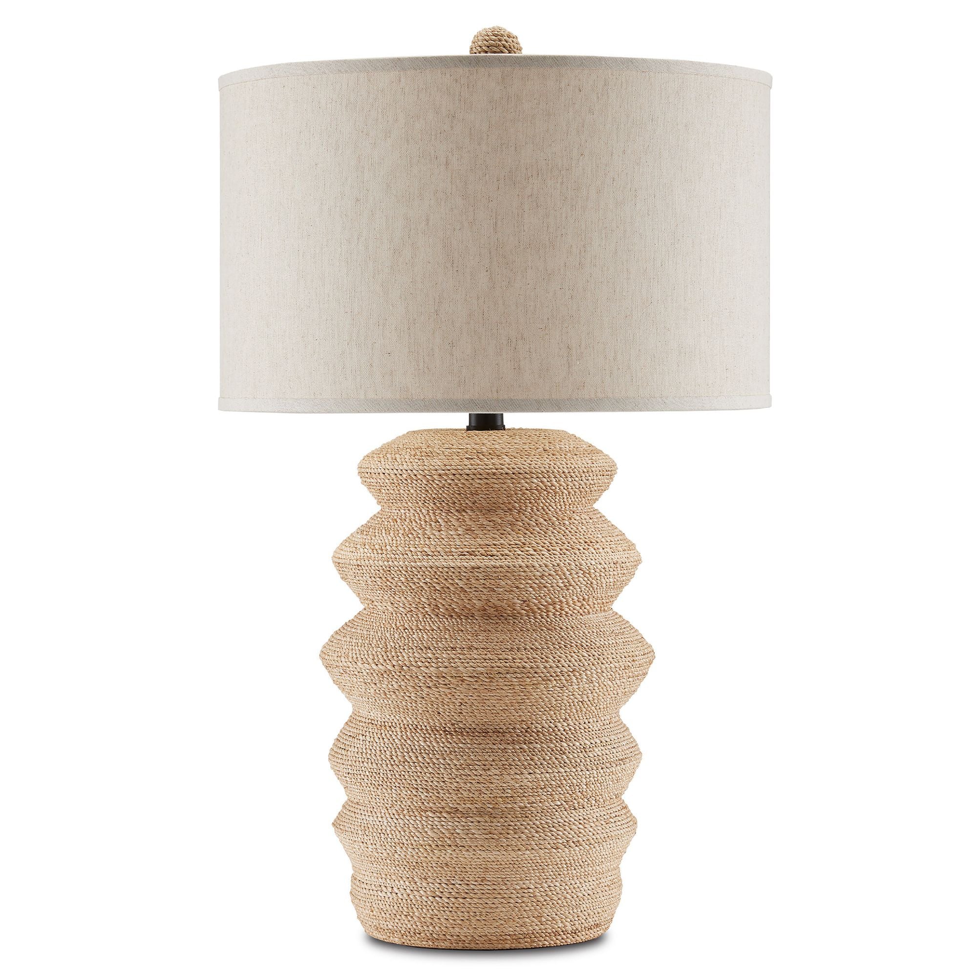 Kavala Rope Table Lamp - Natural Abaca Rope/Satin Black