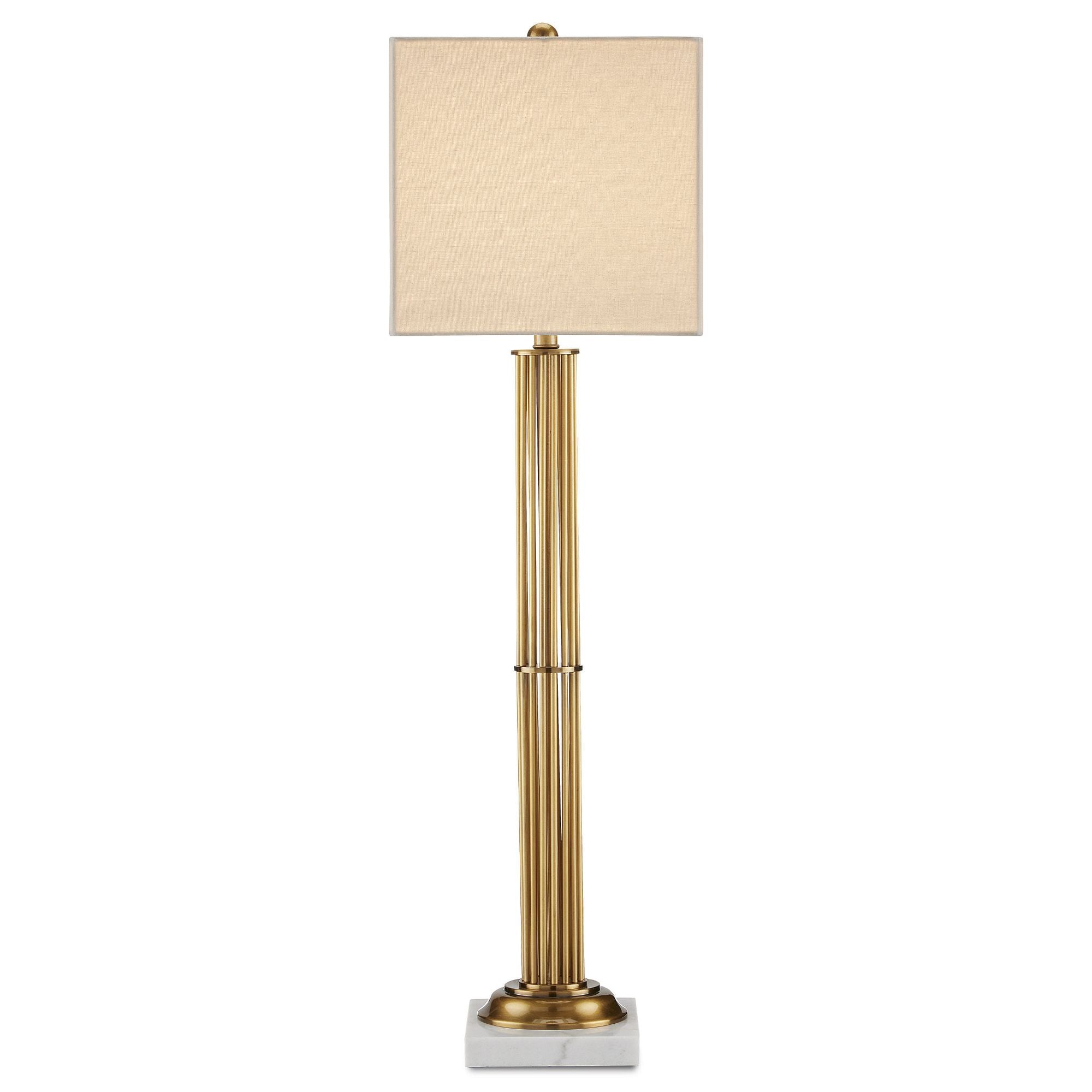 Allegory Brass Table Lamp - Antique Brass/White Marble