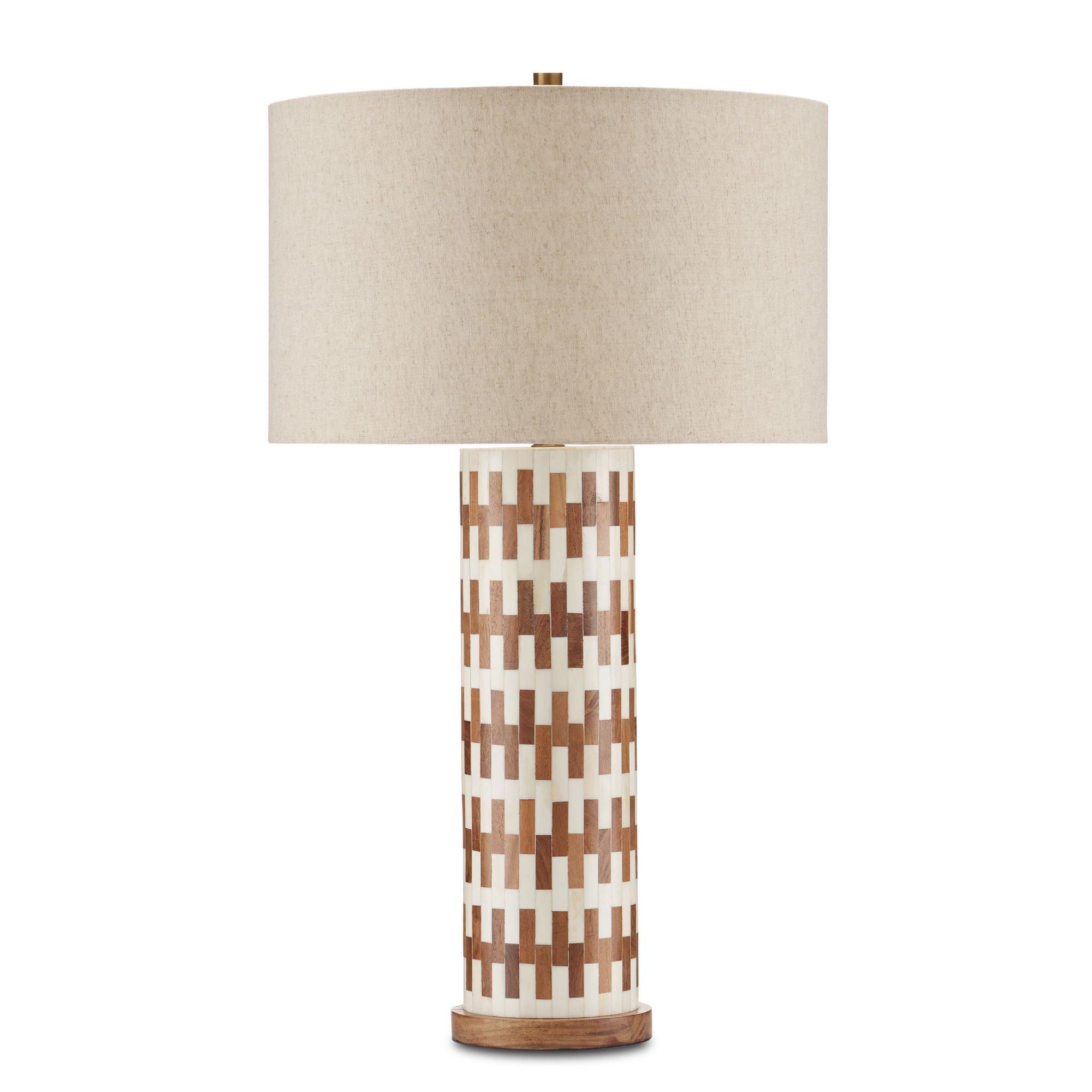 Tia Table Lamp - White/Natural/Antique Brass