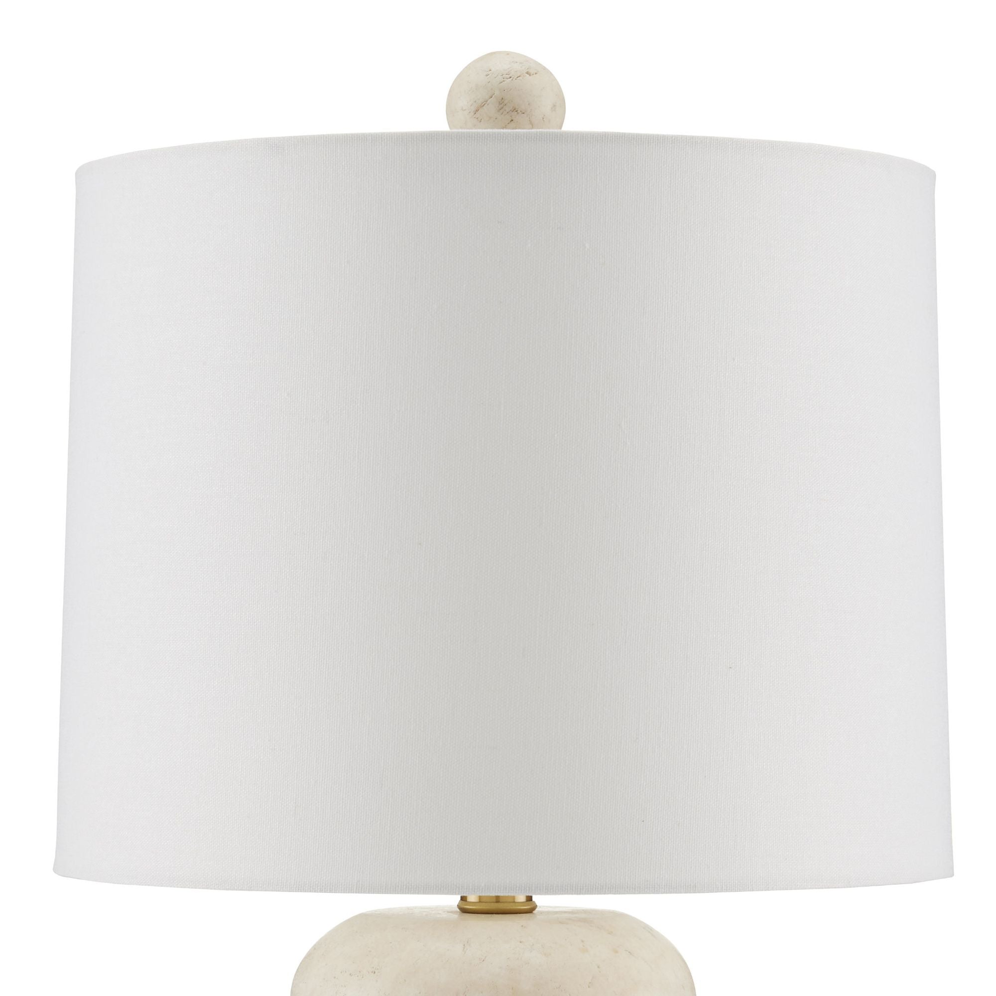 Girault White Table Lamp - Beige/Antique Brass