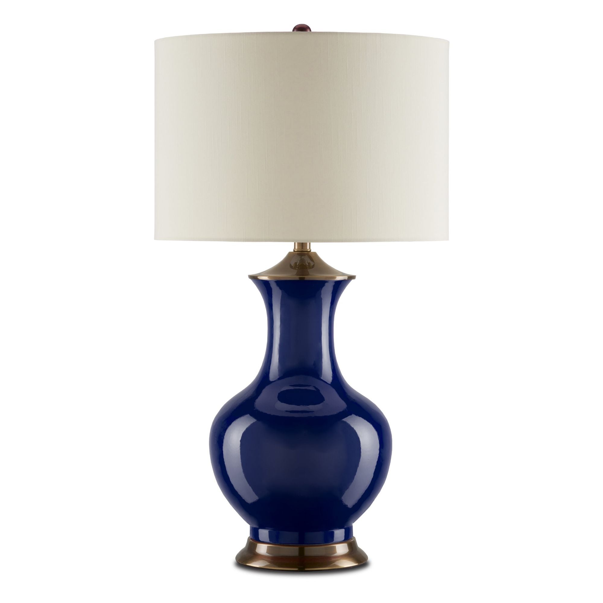 Lilou Blue Table Lamp - Blue/Antique Brass